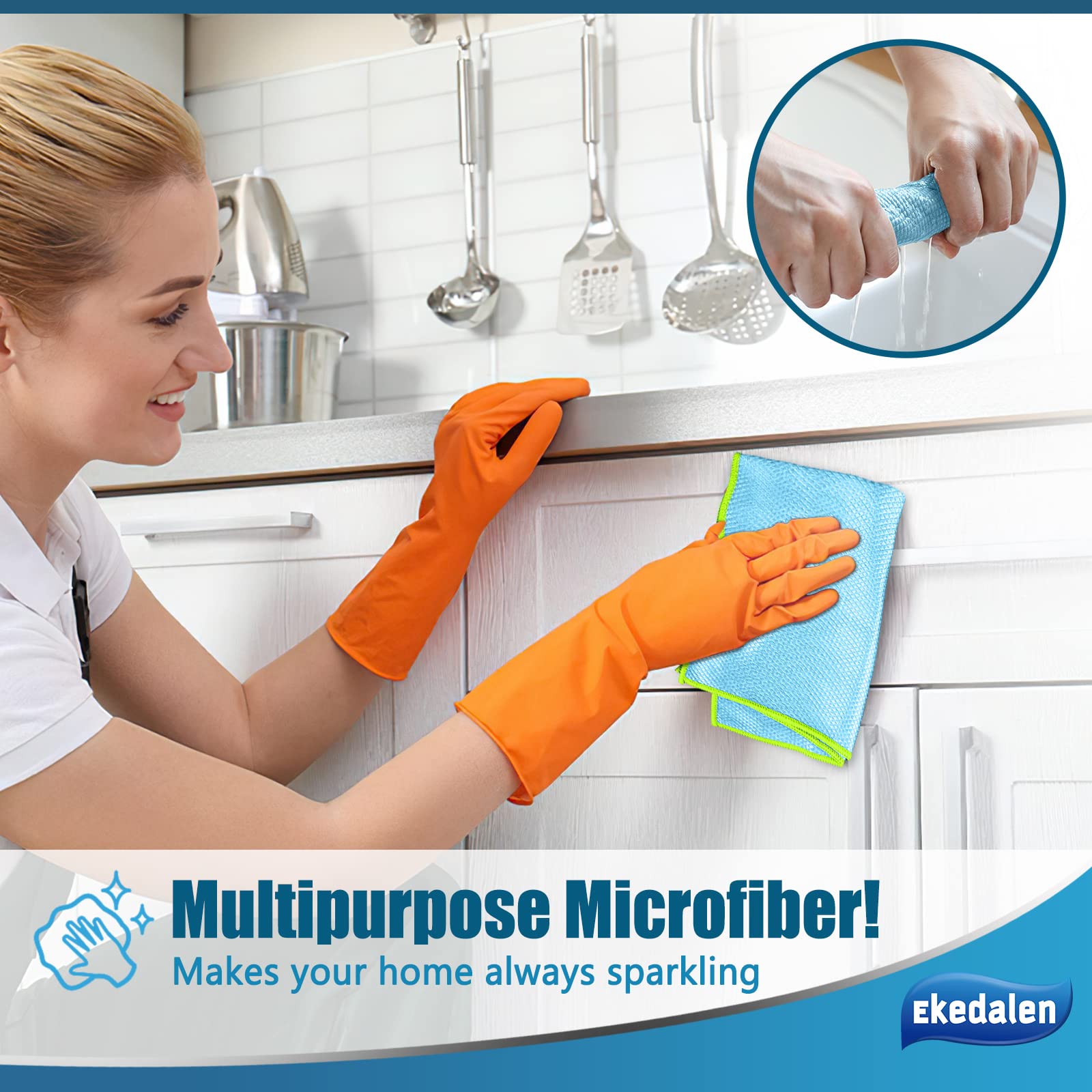 Microfiber Cleaning Cloth Lint Free Glass Polish (8 Count)