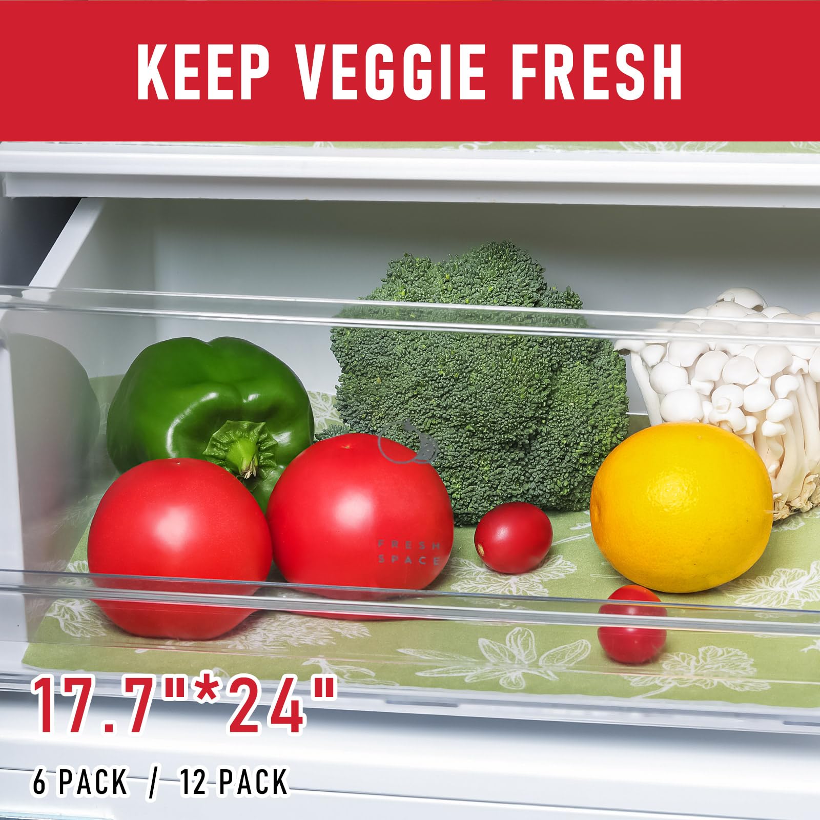 Large Refrigerator Liners for Shelves (36 Sq Ft)