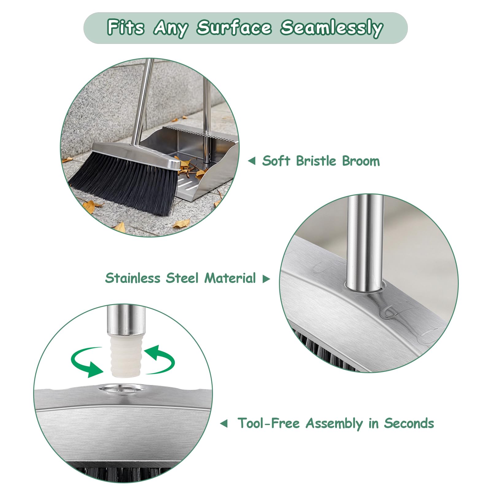 Dustpan with Broom Set