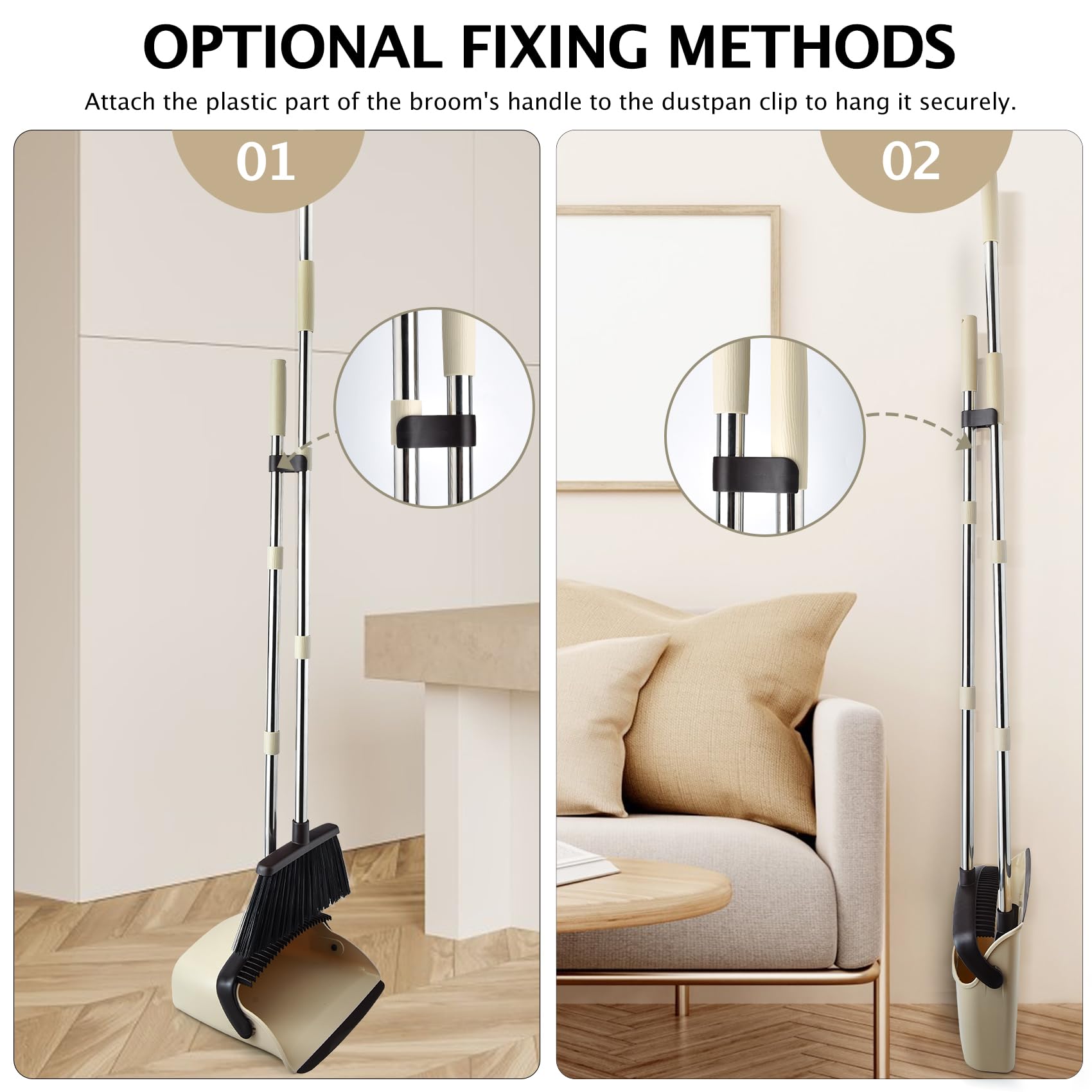 Broom and Dustpan Combo Set