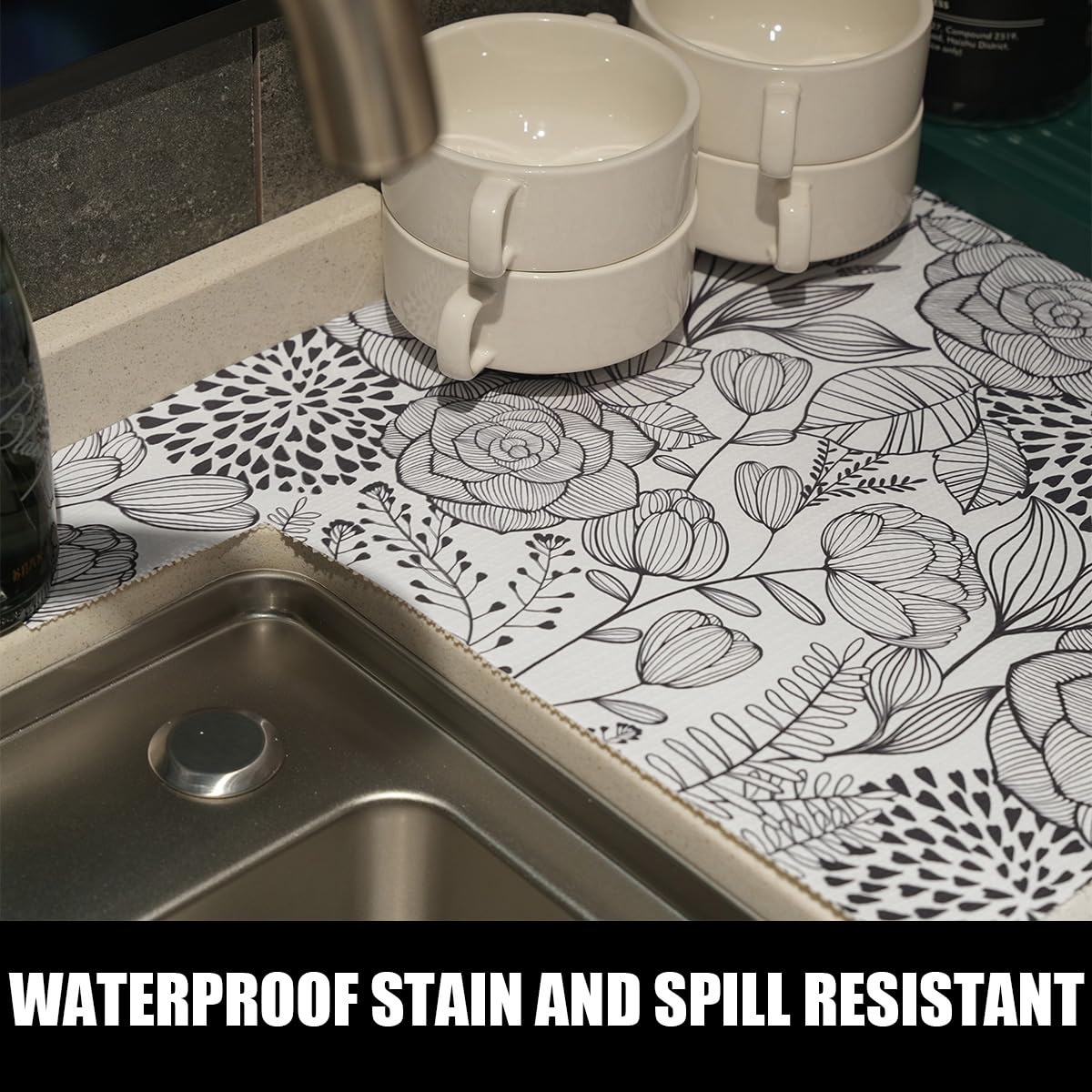 Floral Drawer and Shelf Liner for Kitchen 12IN x 20FT (2834.4 sq in)