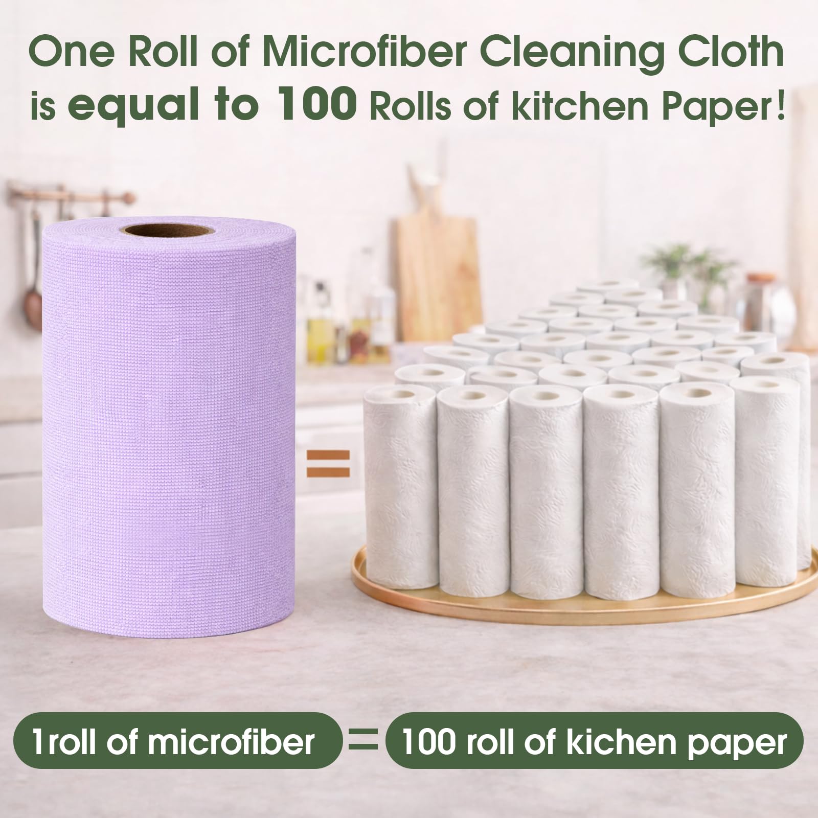 Microfiber Cleaning Cloth Roll (100 Count)