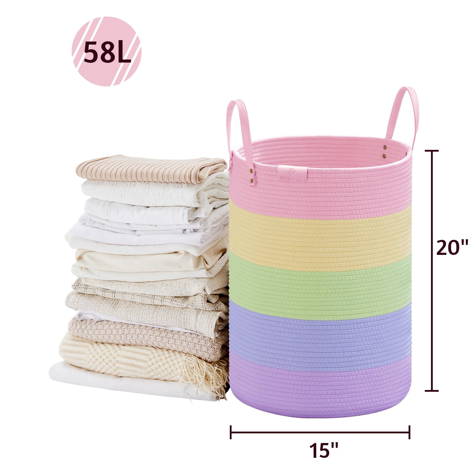 58L Tall Woven Rope Laundry Hamper (1961.2133 Fl Oz) - ModHome Supplies