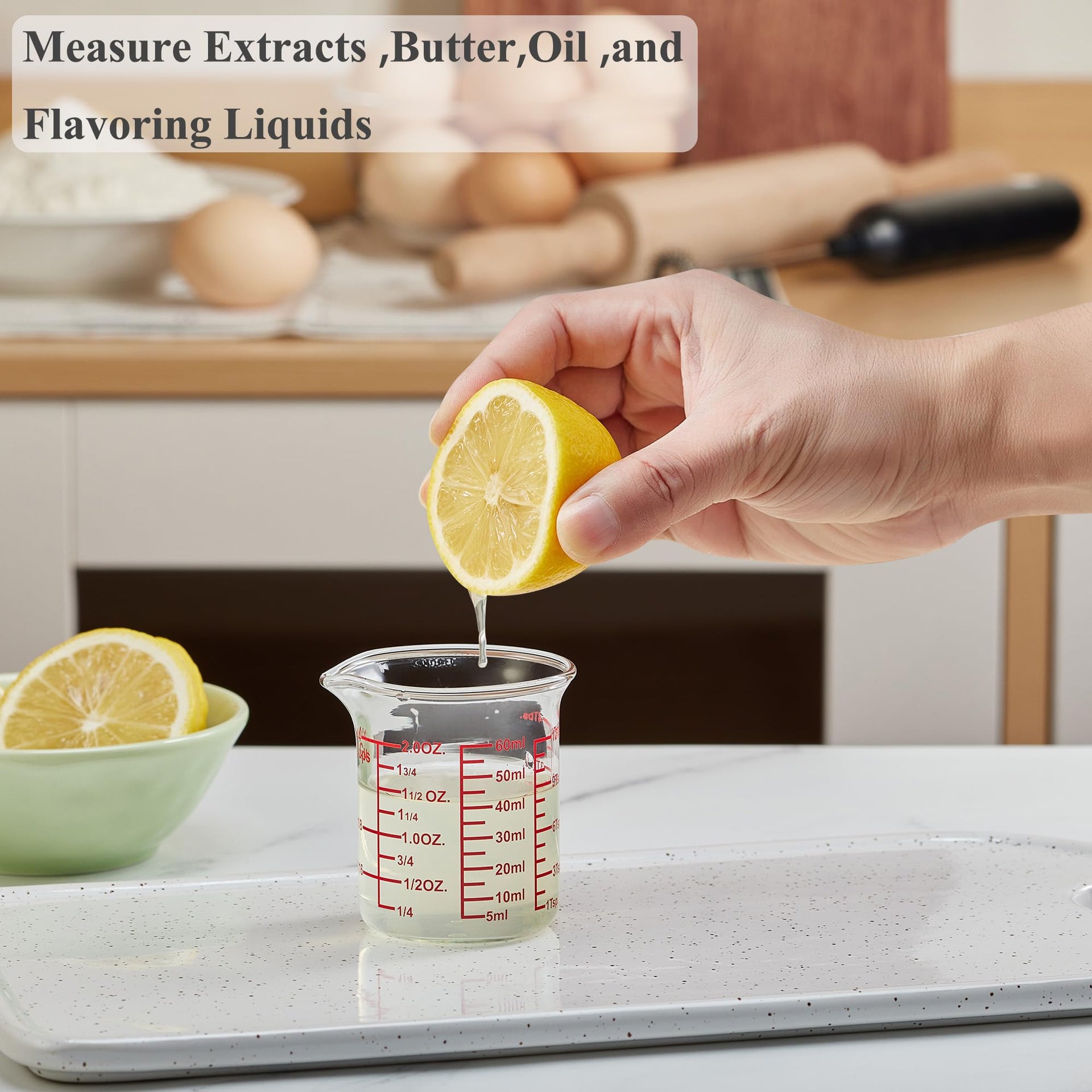 2 oz Glass Measuring Cups with V (2 Count)
