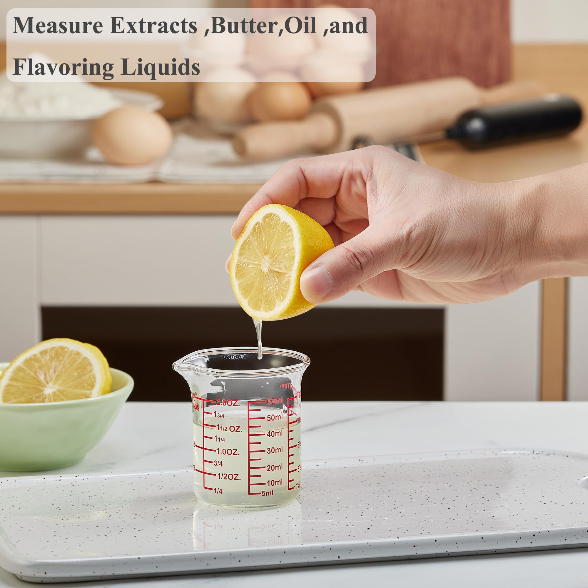 2 oz Glass Measuring Cups with V (2 Count)