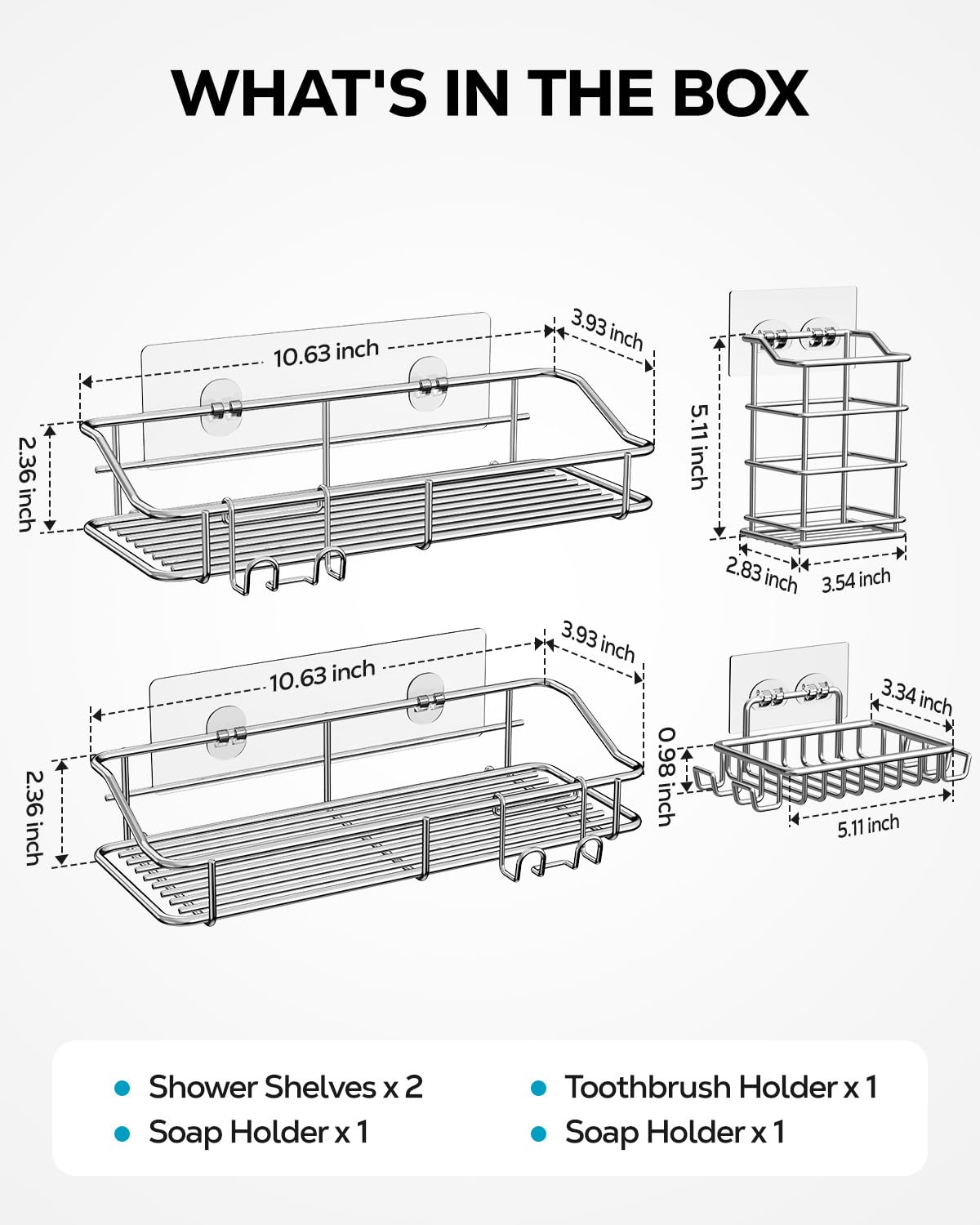 Shower Caddy Adhesive (4 Count)