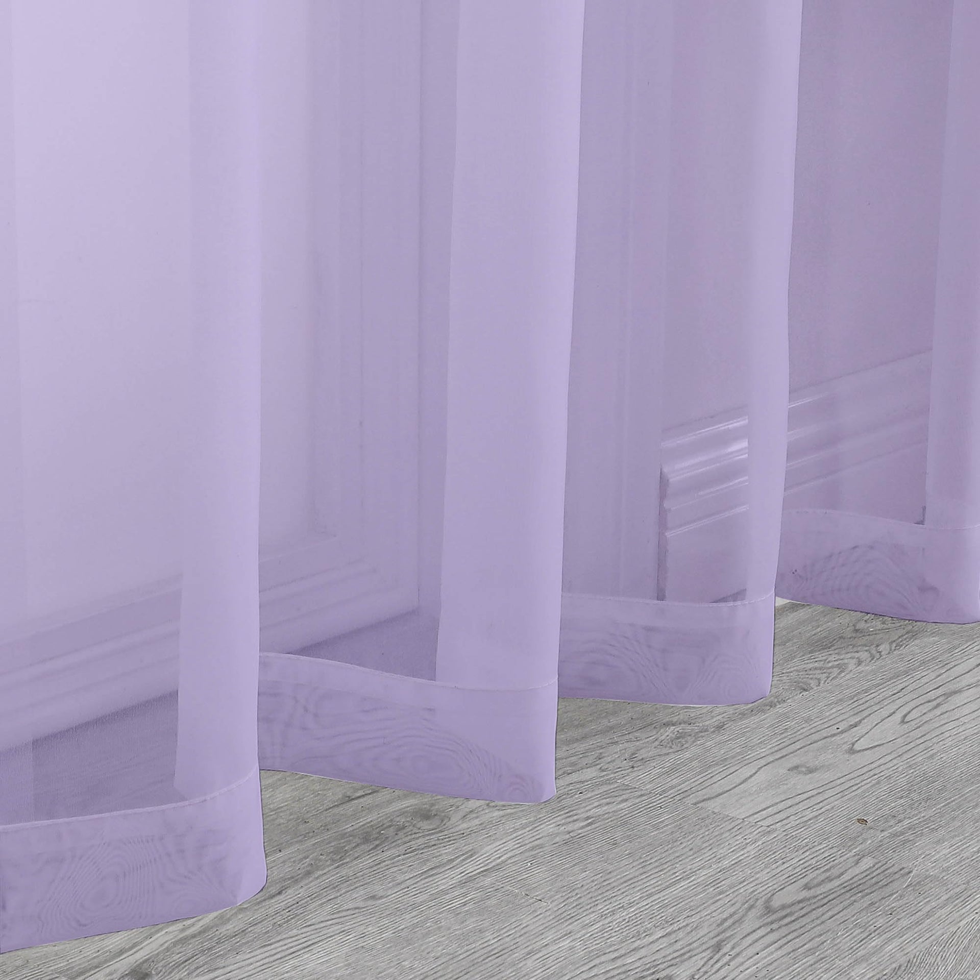 Sheer Lilac Tier Curtains 24 Inch Length (2 Count)