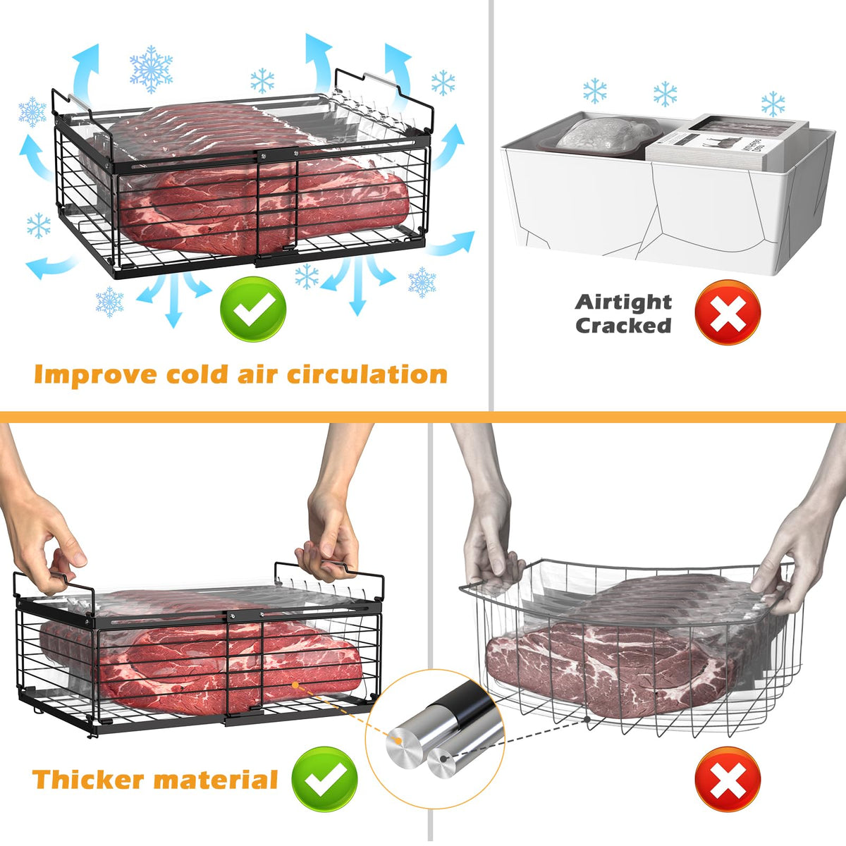 Expandable Chest Freezer Organizer (3 Count)