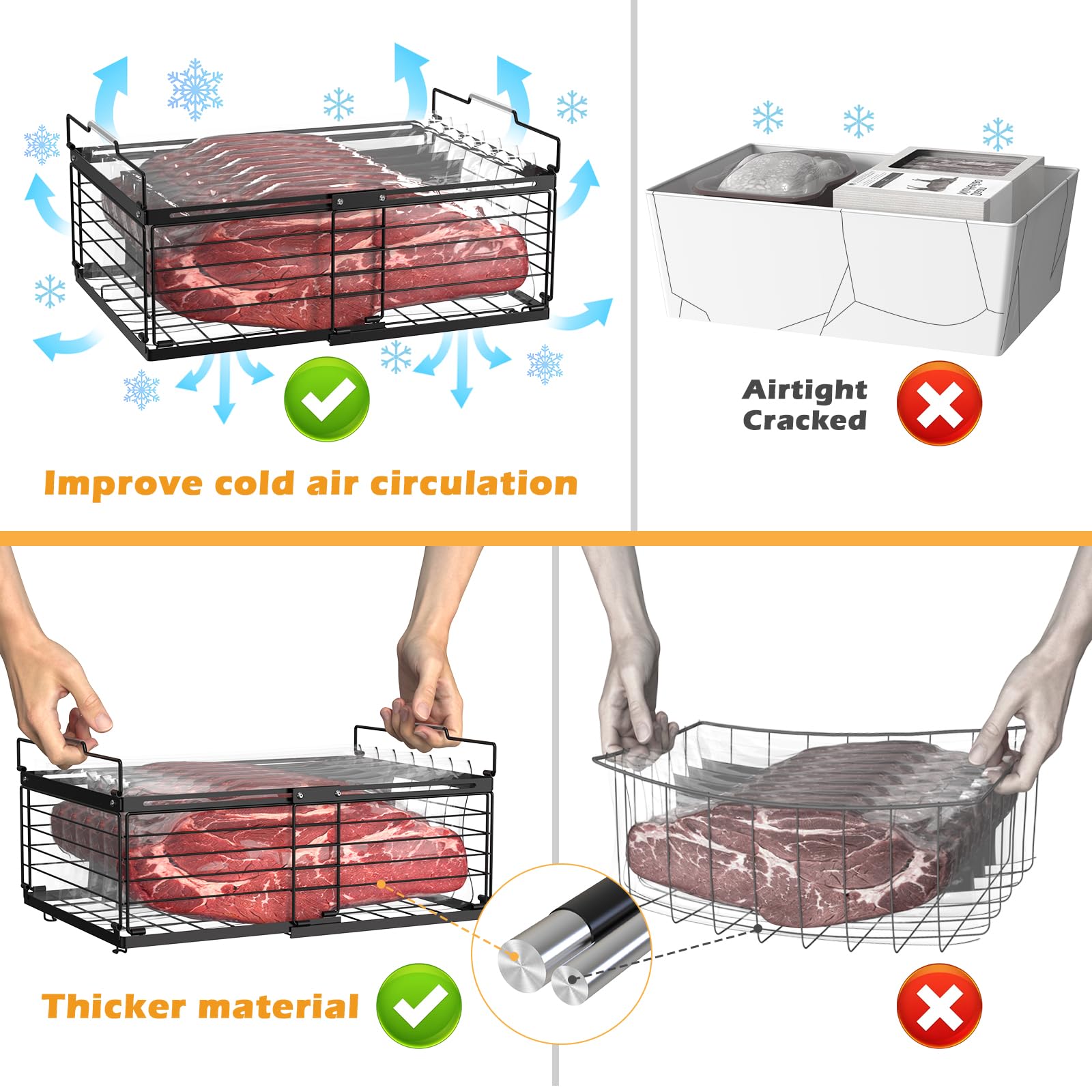 Expandable Chest Freezer Organizer (4 Count)