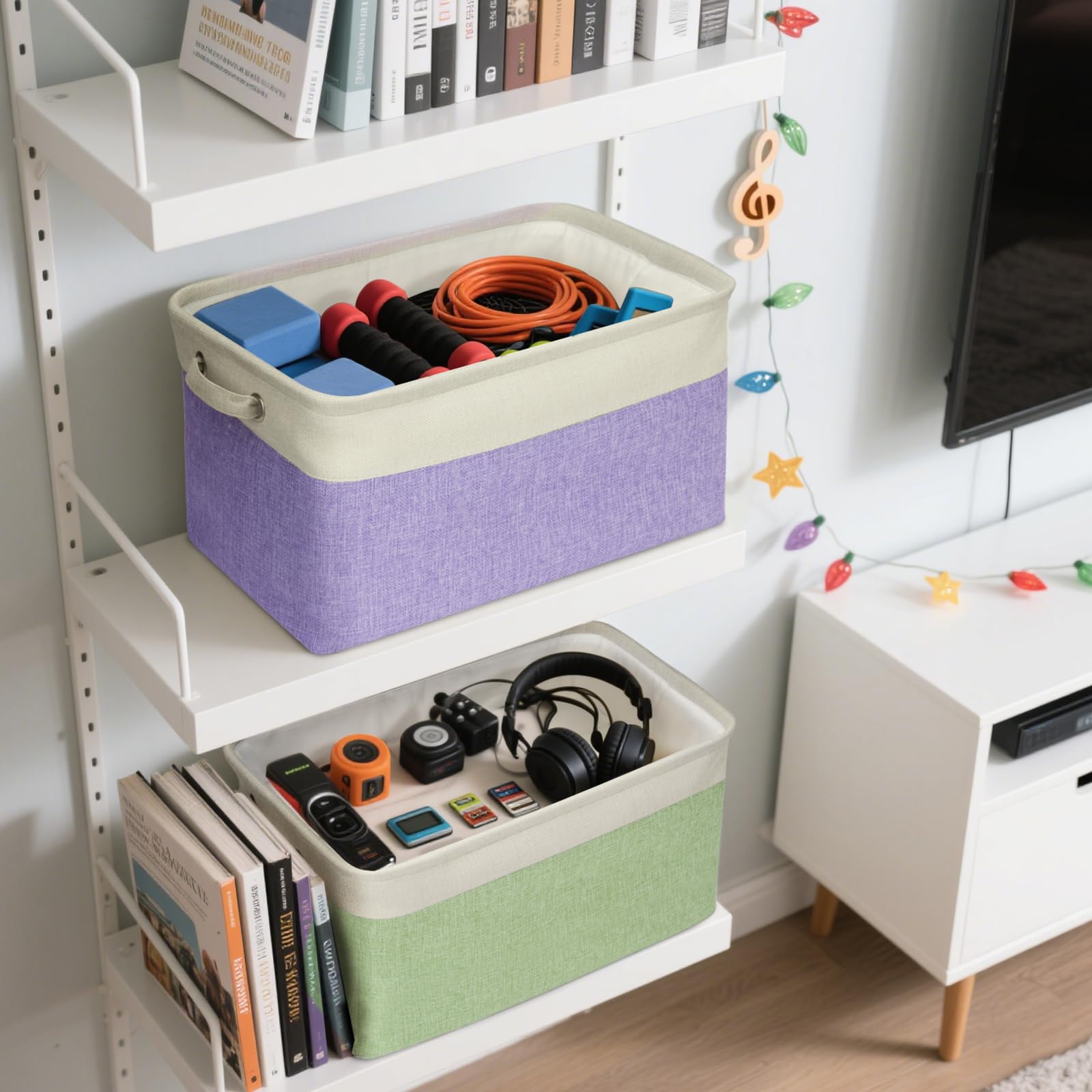 2 Pack Fabric Closet Storage Bins for Shelves (2 Count)