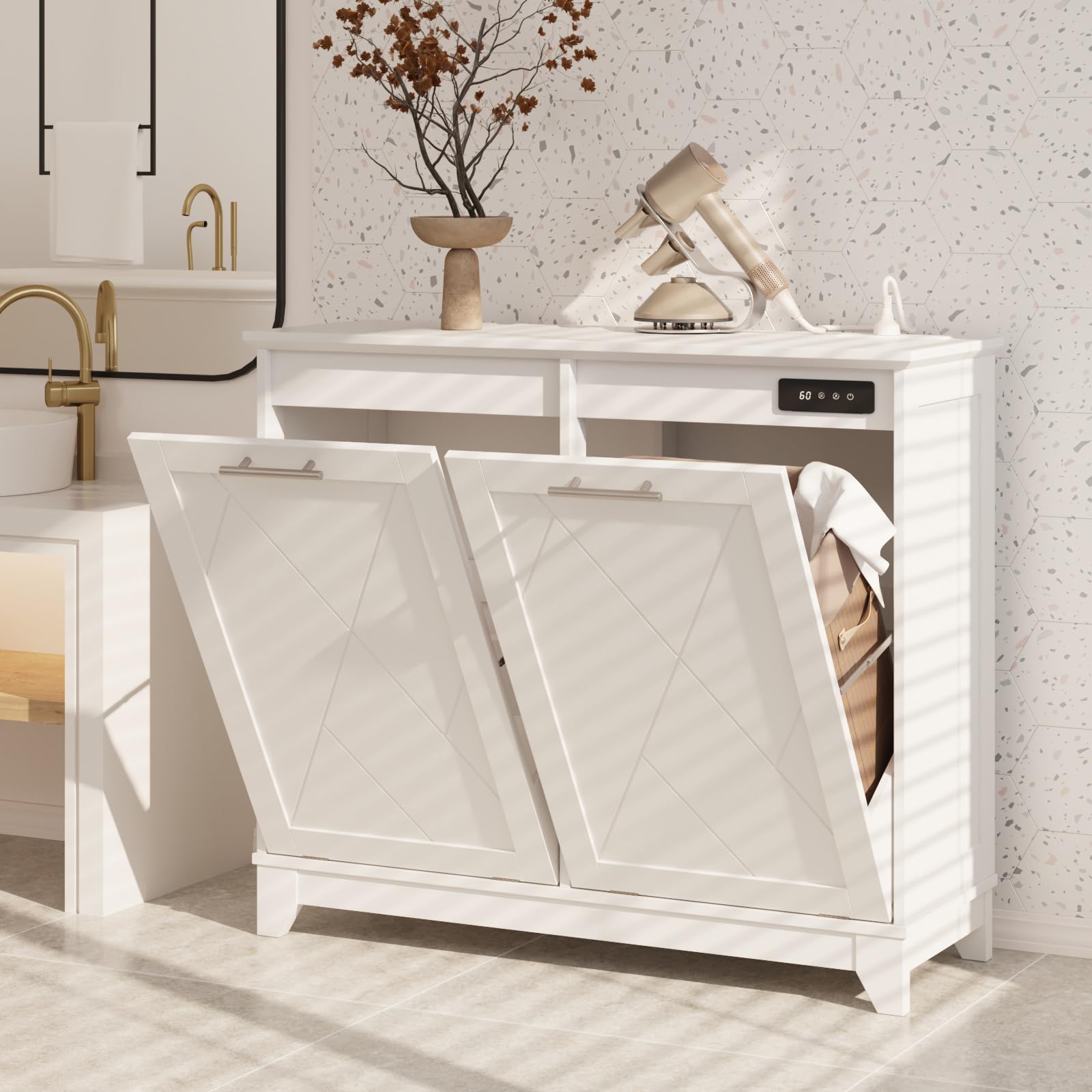 Double Tilt Out Trash Can Cabinet