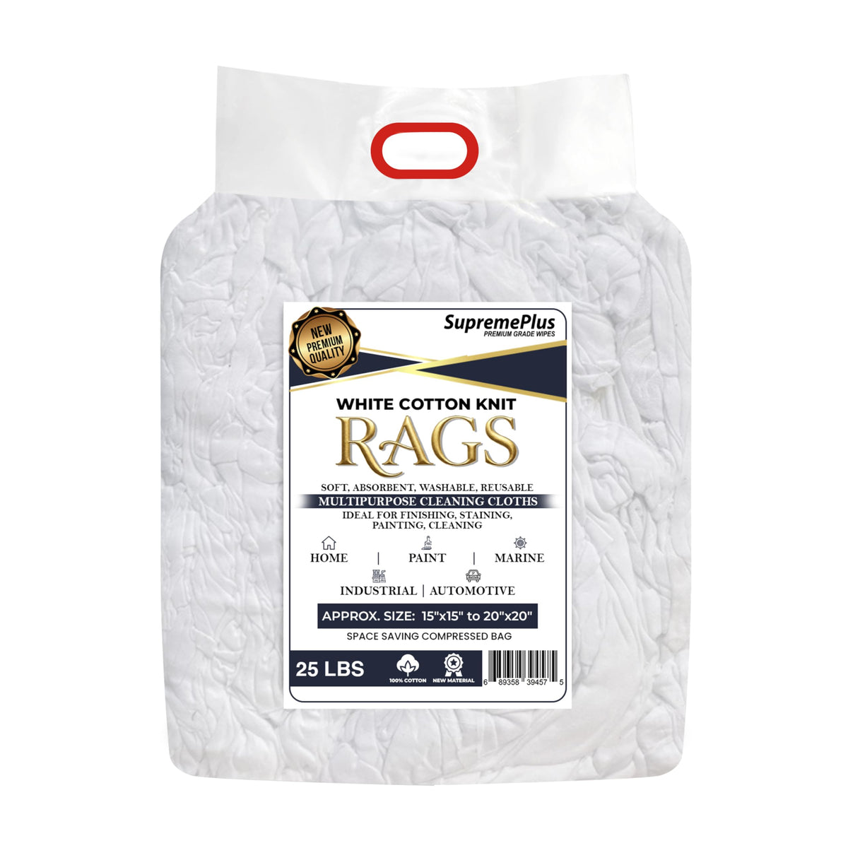 Premium New White Cotton Knit T (215 Count)
