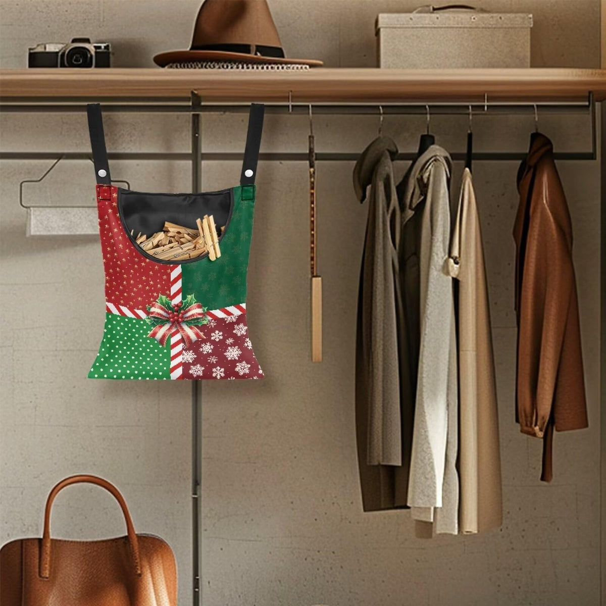 Christmas 2025 Adjustable Clothespin Storage Bag