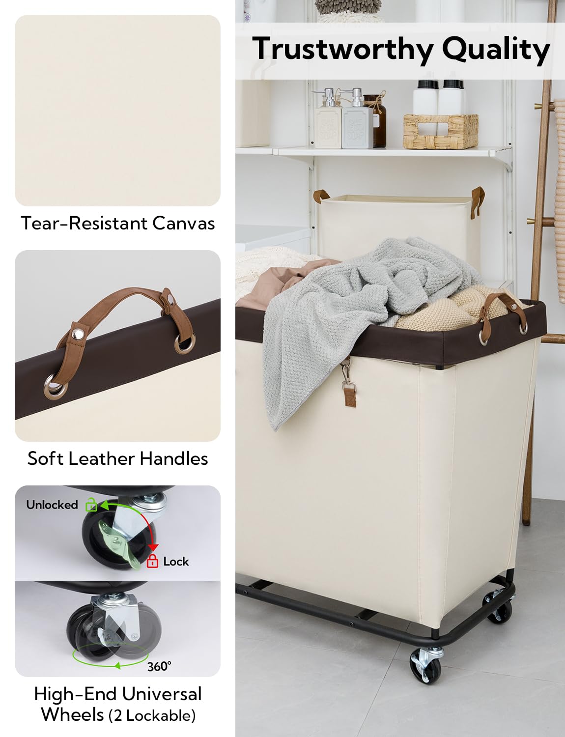 320L Laundry Basket with Wheels