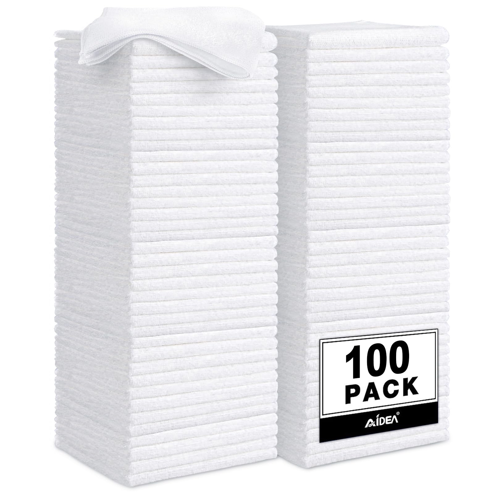 White Microfiber Cleaning Cloth (100 Count)