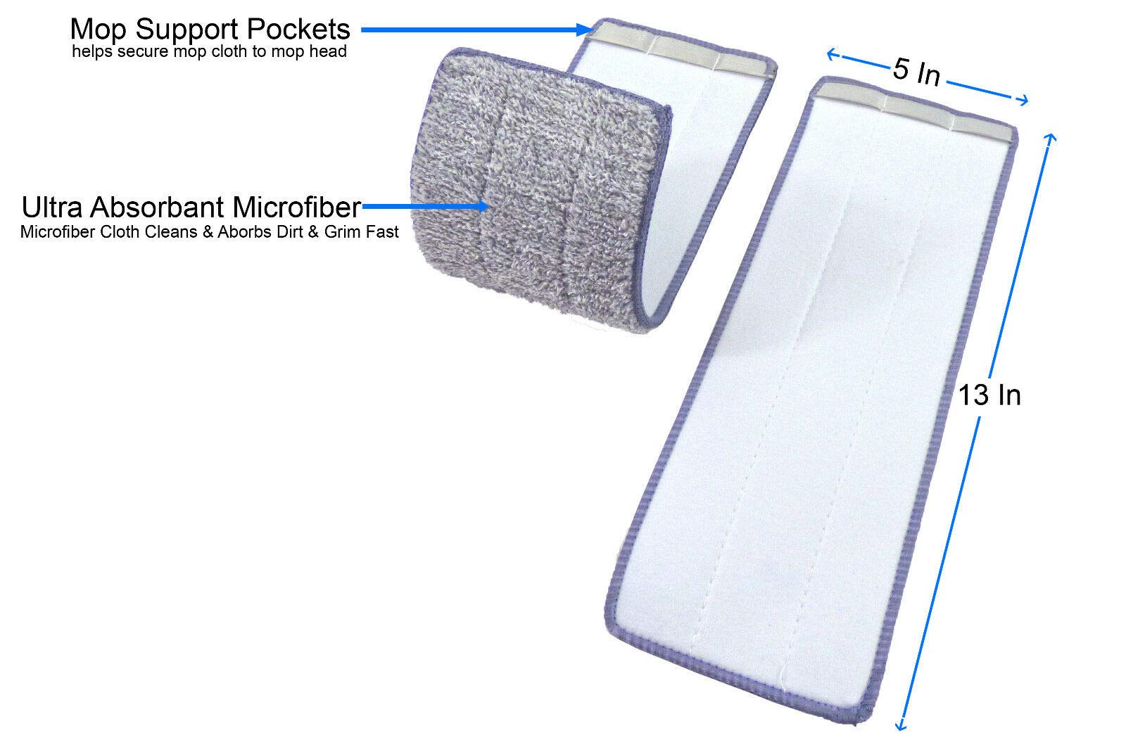 Bulletproof Microfiber Mop Replacement Heads
