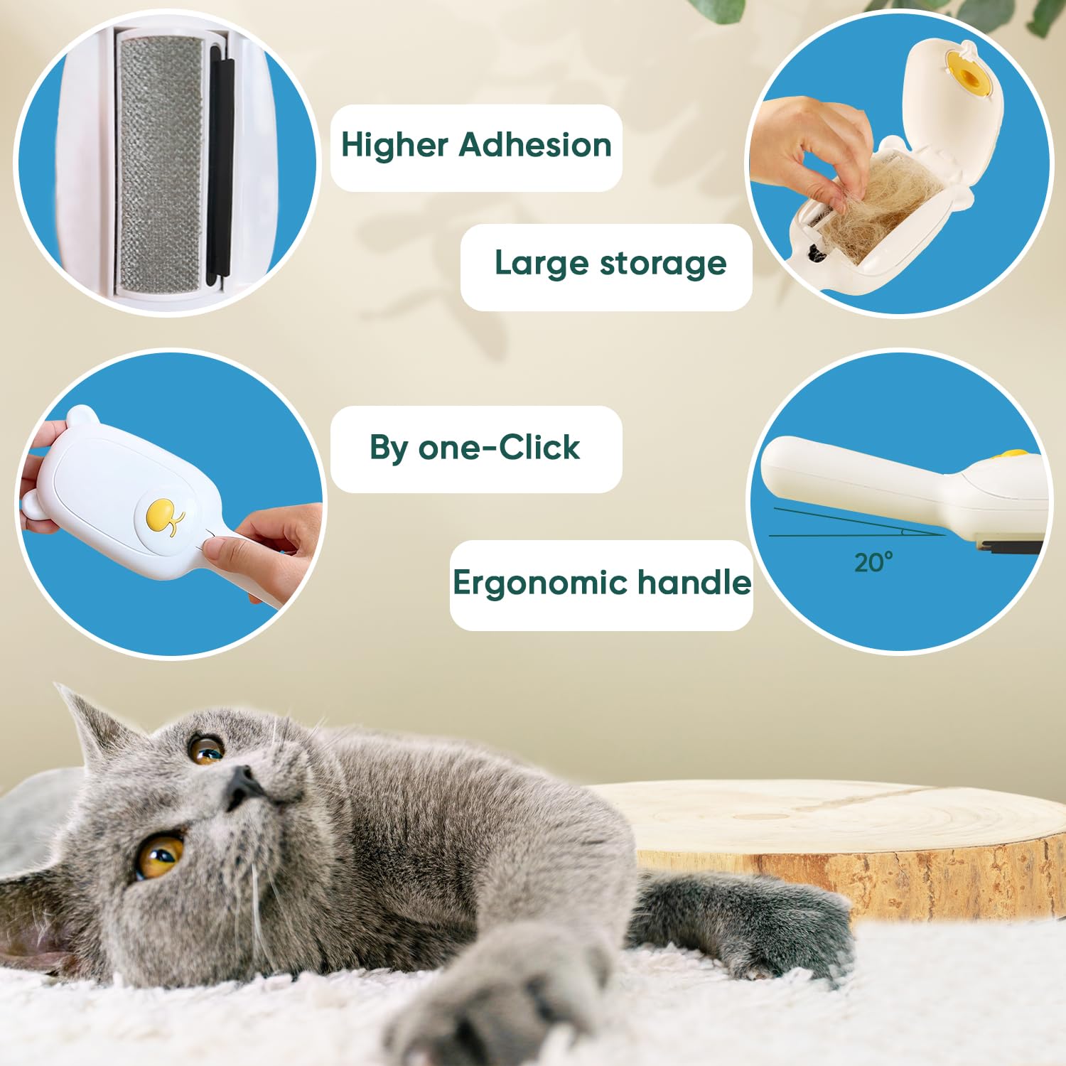 Pet Hair Remover Roller Compact Cat