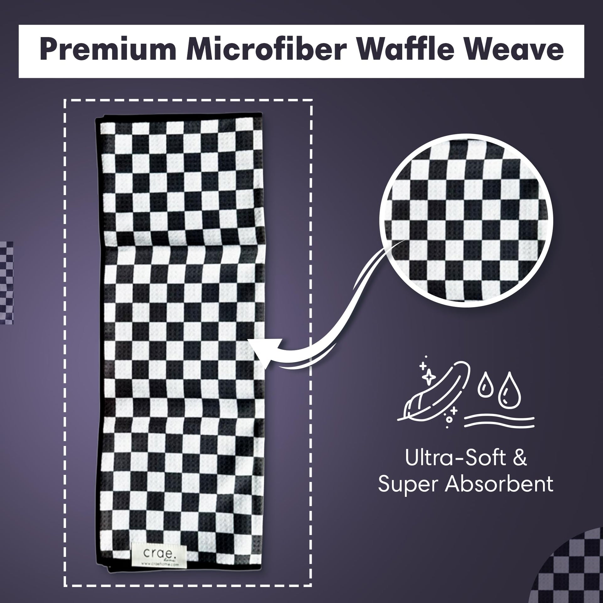 Double Sided Microfiber Hand Towels (2 Count)