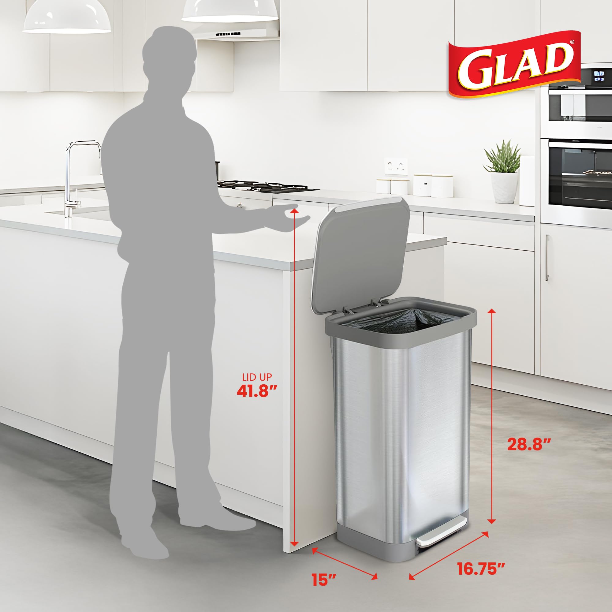 All Brushed Stainless Steel Trash Can