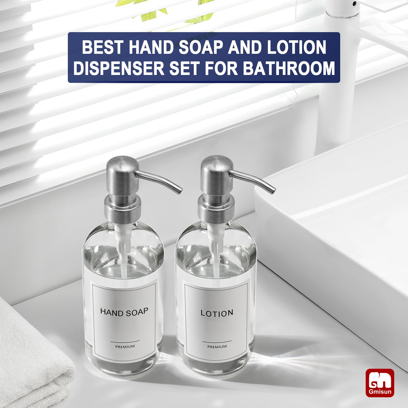 Glass Soap Dispenser with Pump (2 Count)