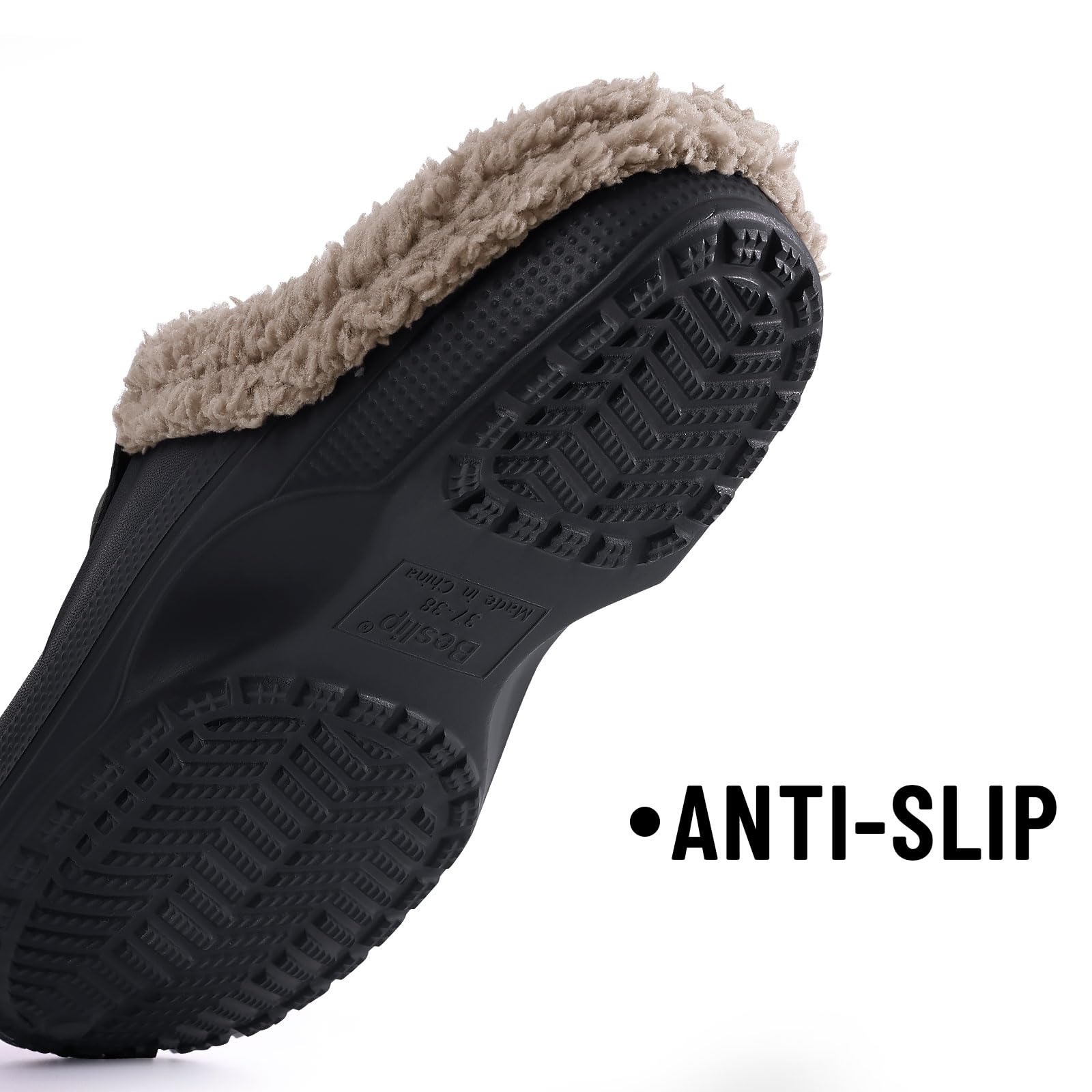 Fur Lined Clogs for Women & Men Fuzzy Slippers with Memory Foam