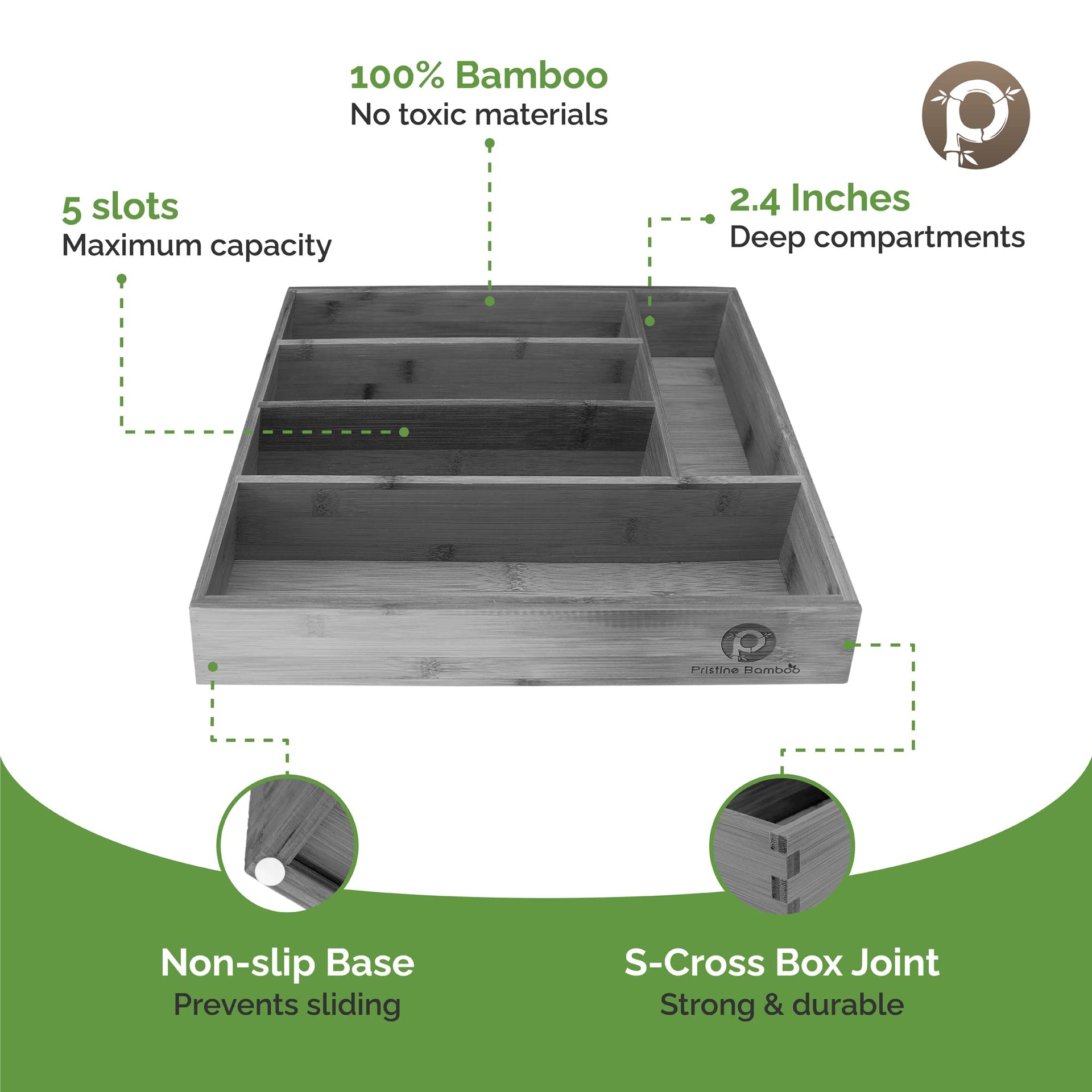 5 Slot Drawer Organizer (35.274 Ounce)