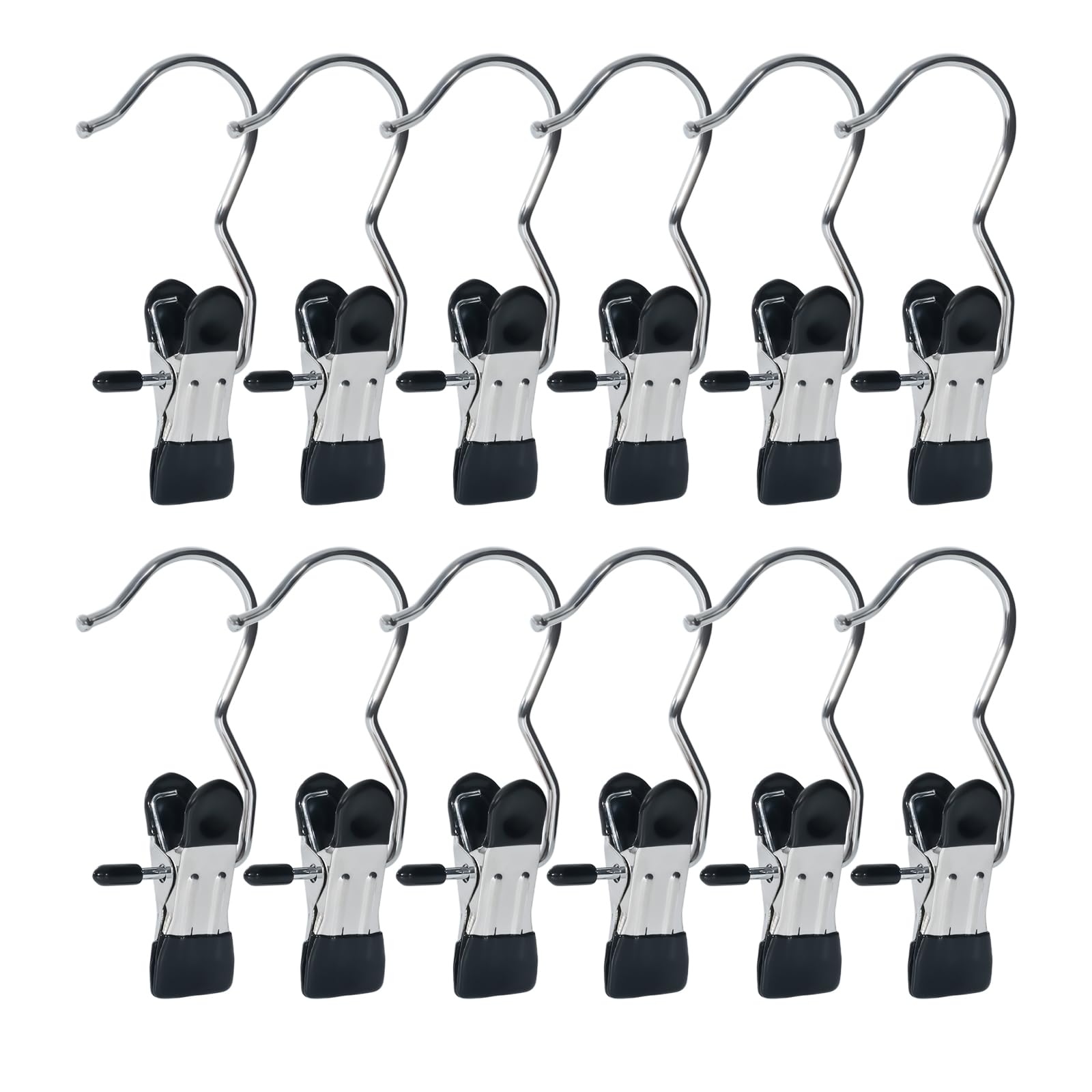 15/30/50Pcs Upgrade Double Head Clamp Dipped Clothespin for Laundry Hooks with Clips, Boot Holder, Hanging Clips, Portable Multifunctional Hangers Single Clip Space Saving for Jeans, Hats (50, Black) (50 Count)