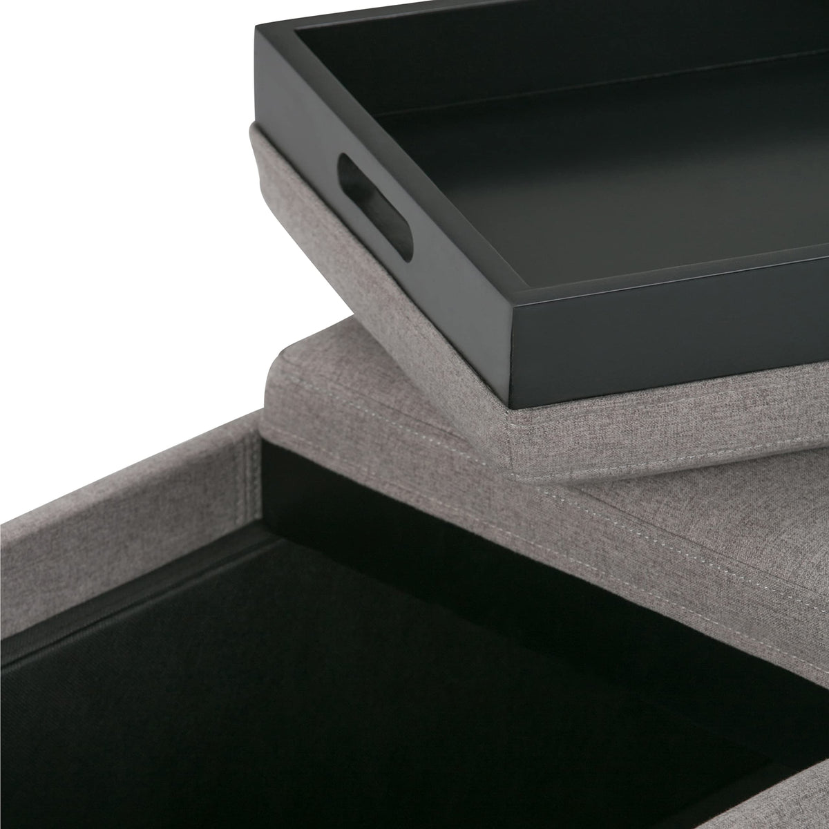 Avalon 42" Wide Vegan Leather Storage Ottoman in Red