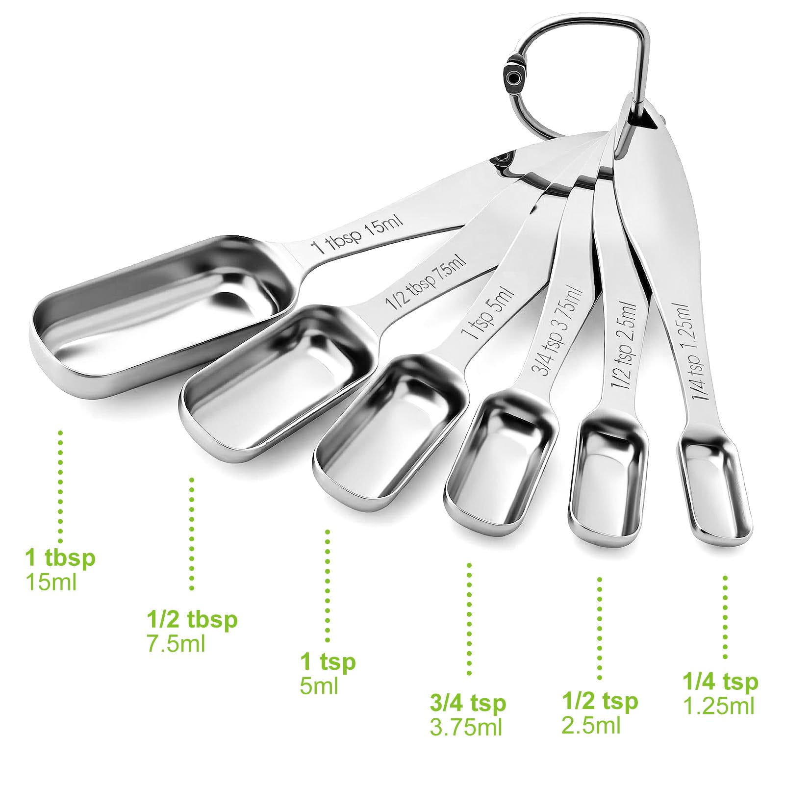 Stainless Steel Measuring Spoons Set of 6 (6 Count)