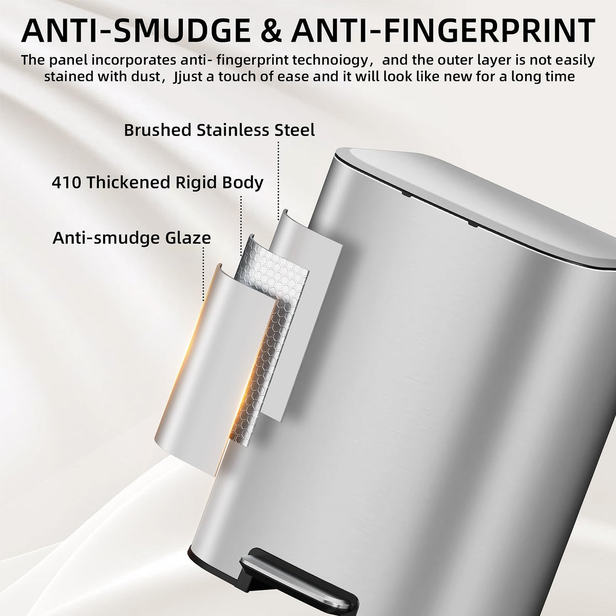 5.3 Gallon Kitchen Trash Can with Lid