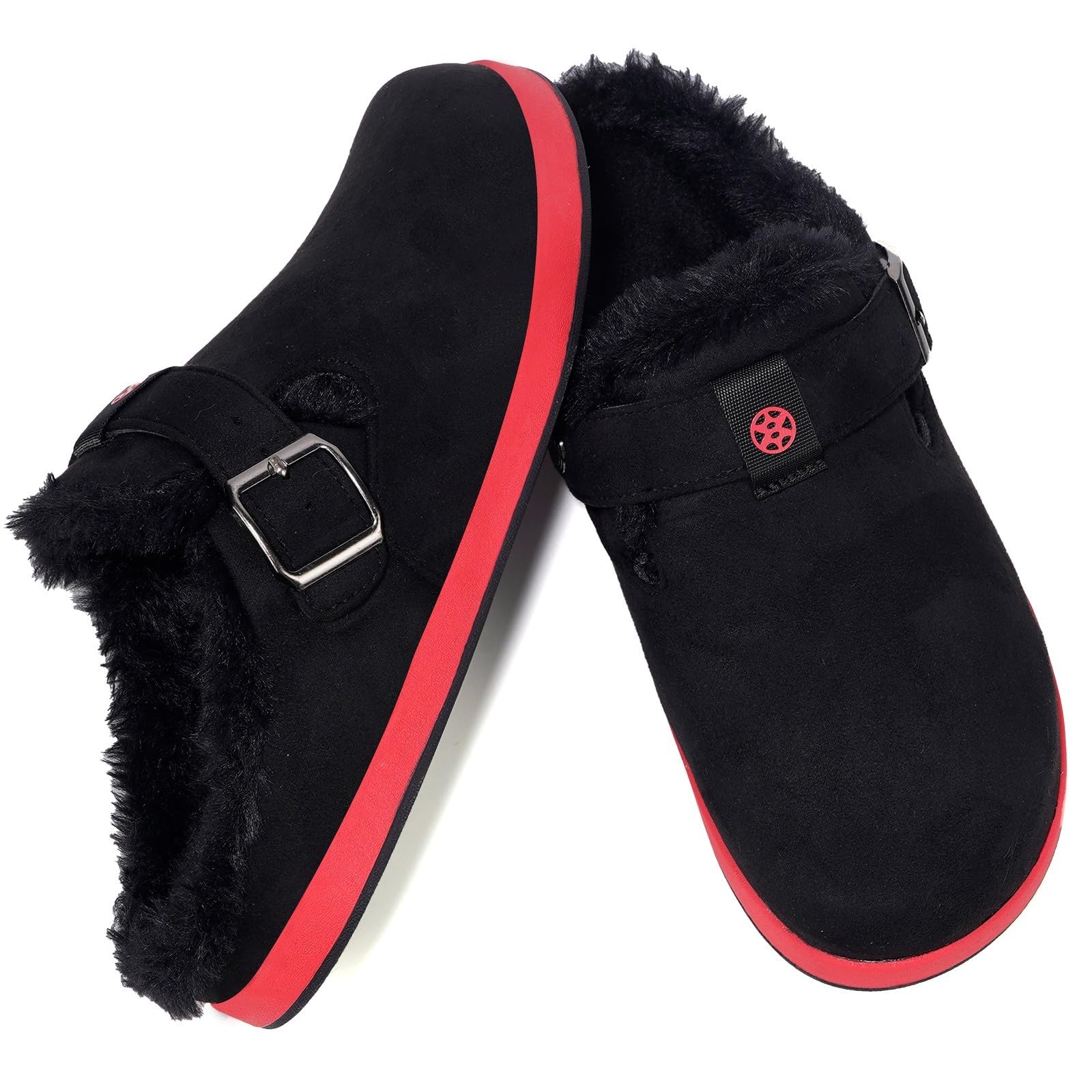 Fur Lined Clogs for Women Men Winter Slippers