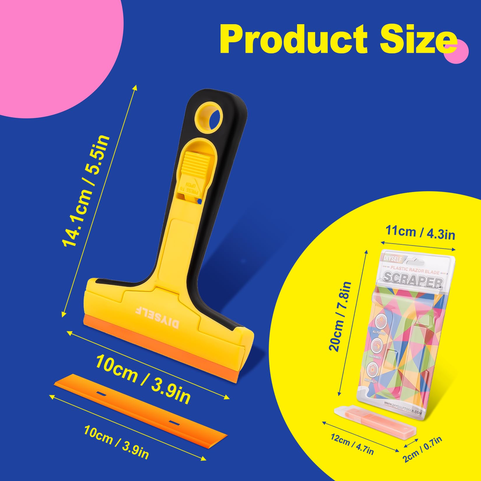 Plastic Glass Scraper Tool with 5 Pcs 4