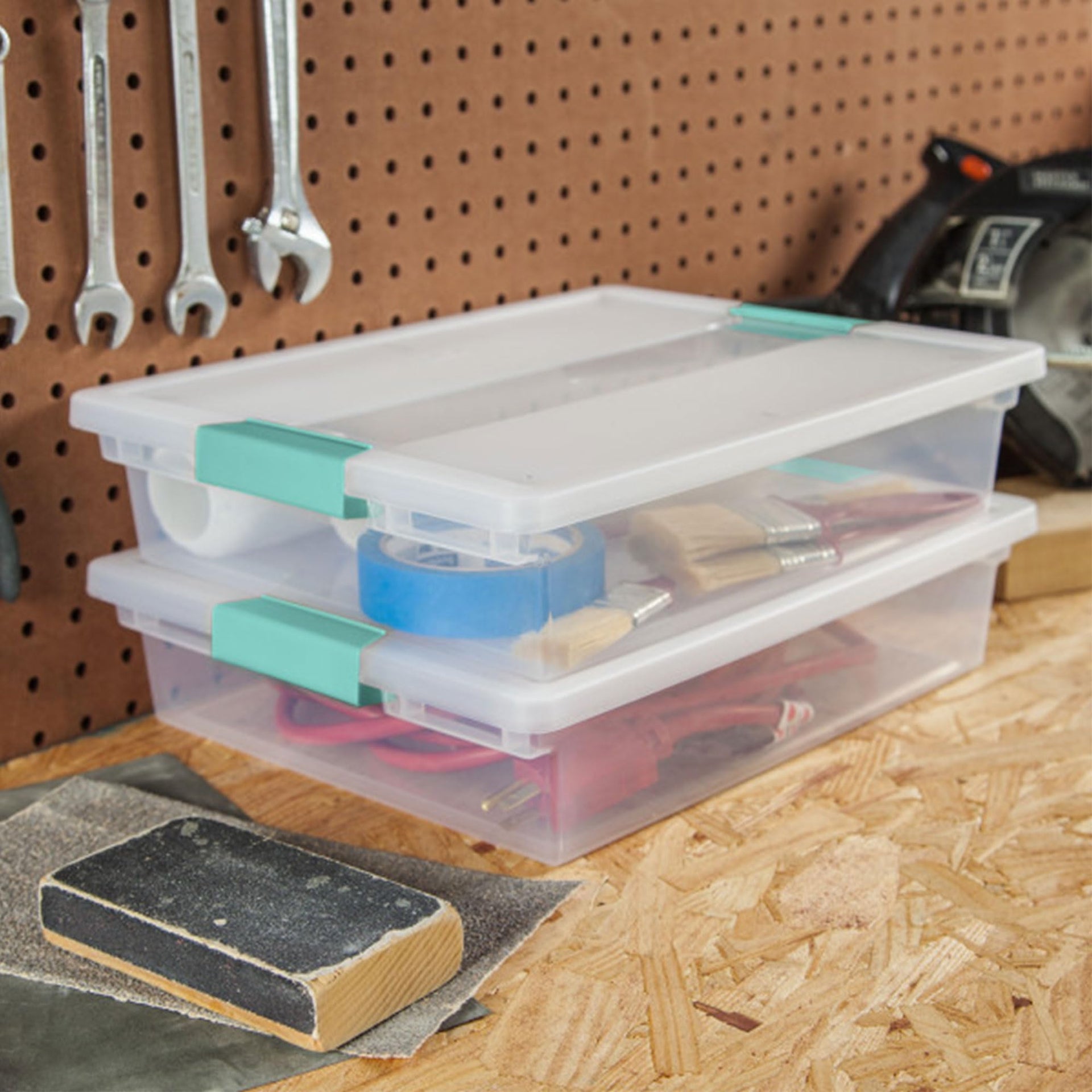 Clip Box Stackable Clear Plastic Bins (12 Count)