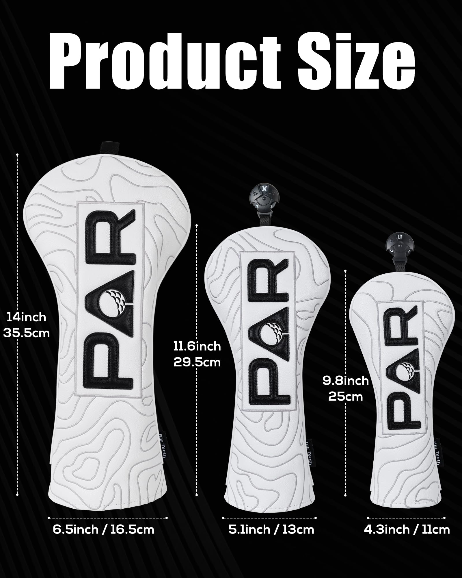 Golf Club Headcover Full Set Driver Fairway Hybrid Putter Headcover Leather Golf Club Head Covers