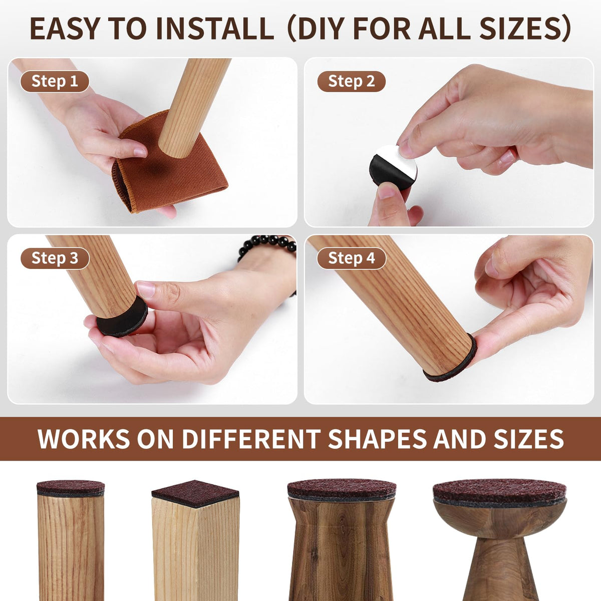 440Pcs Felt Chair Leg Pads Floor Protectors for Hardwoods Floors (440 Count)