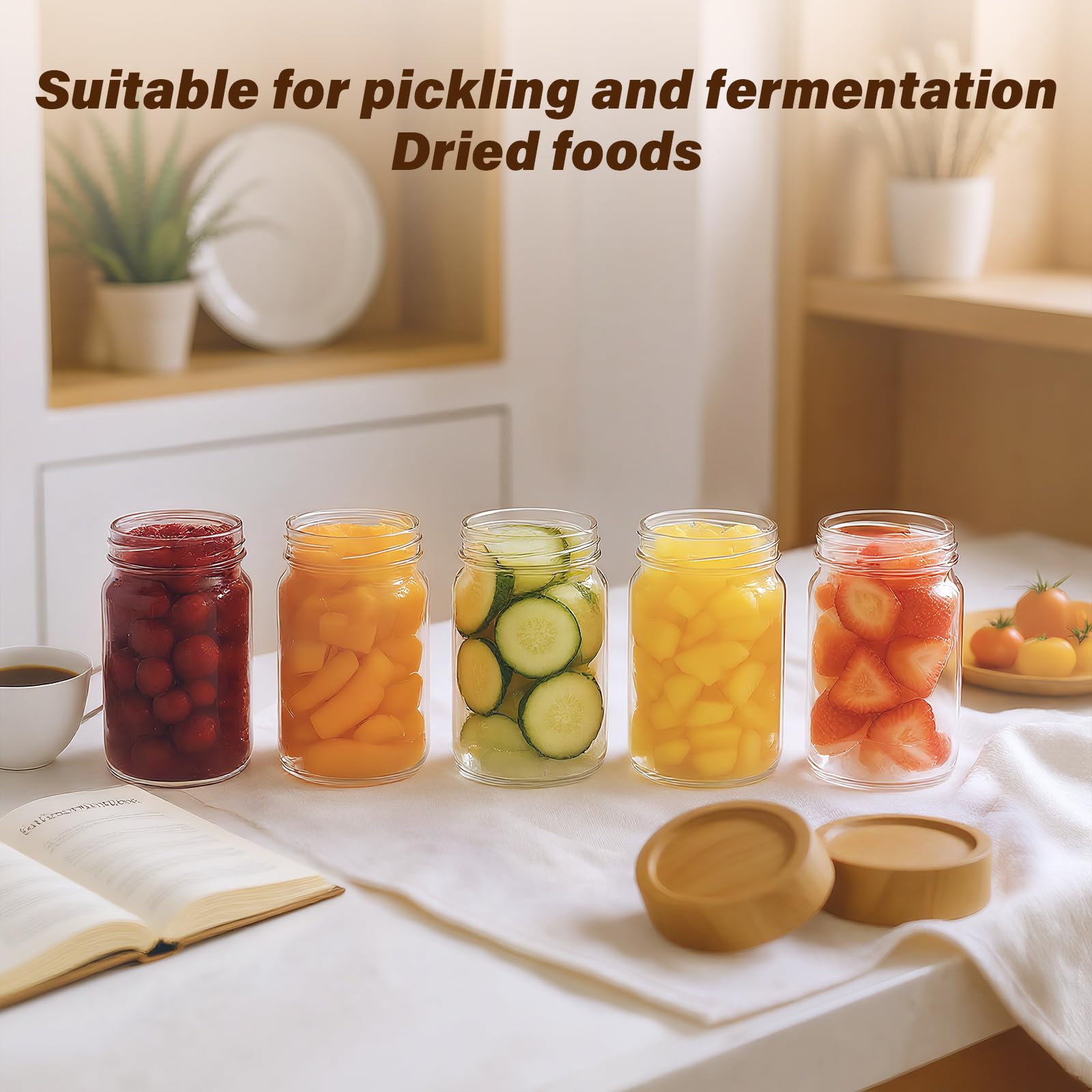 6 Pack 8 fl oz Stackable Airtight Glass Jars (6 Count)