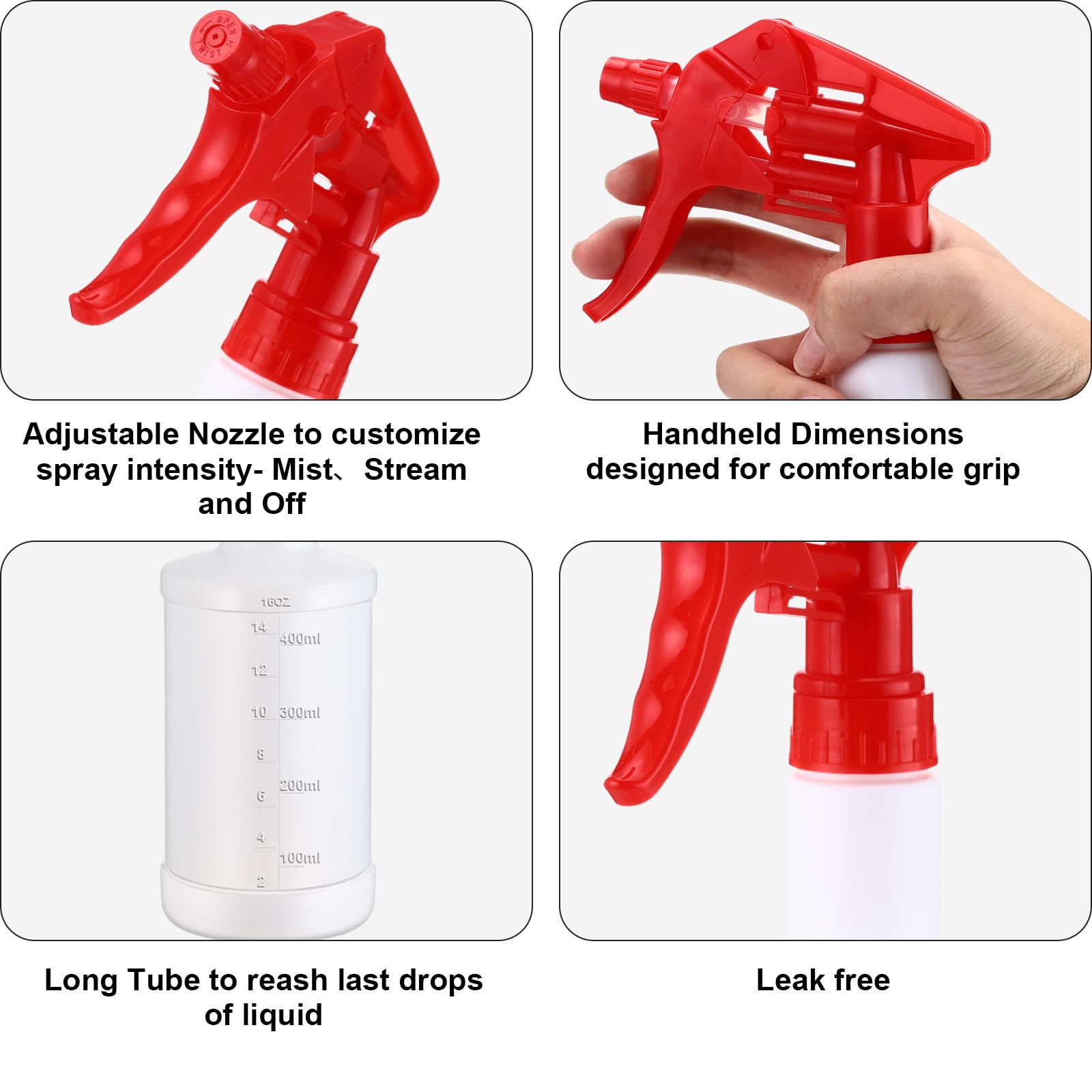 12 Pcs 16 Oz Plastic Spray Bottle (12 Count)