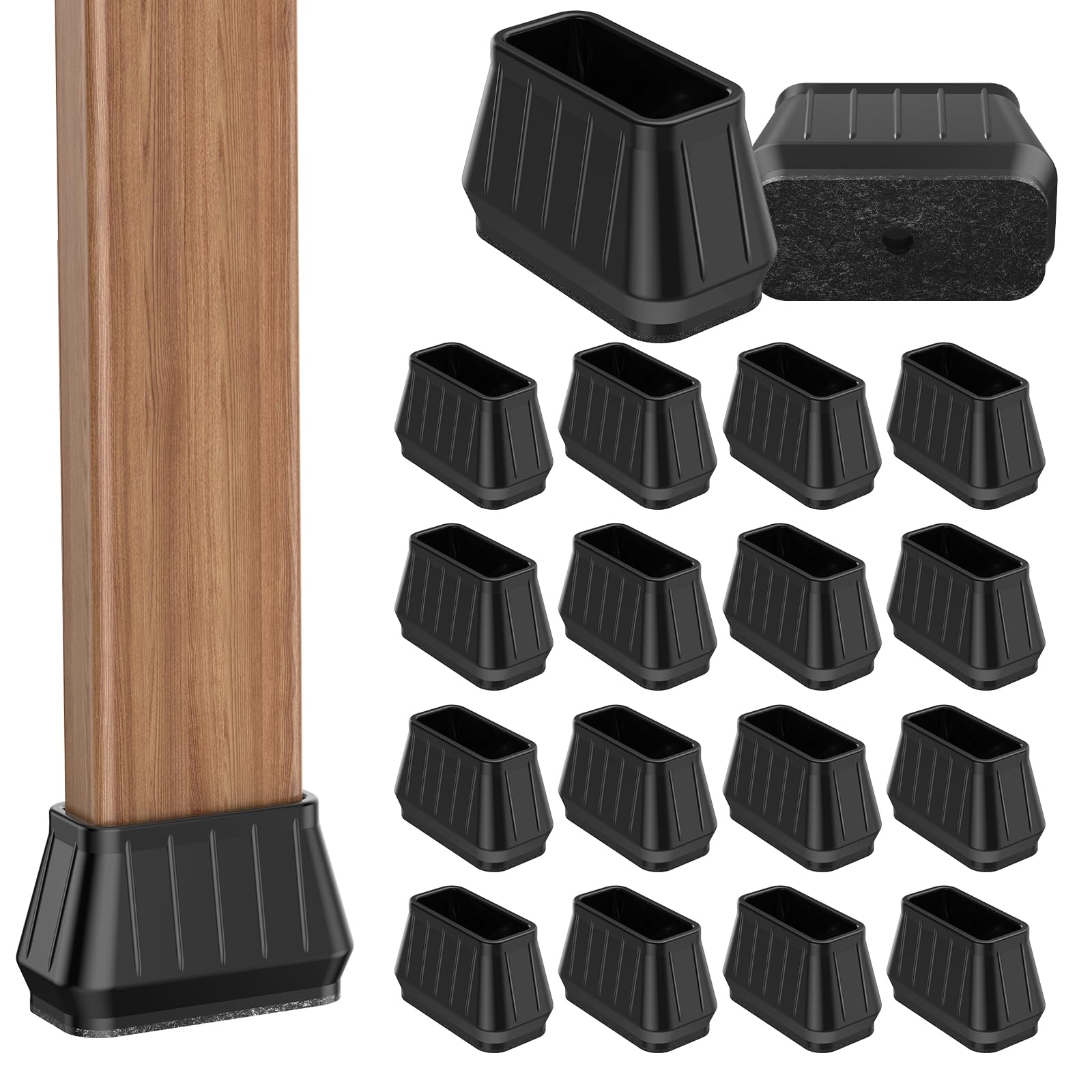 24PCS Rectangular Chair Leg Floor Protectors for Hardwood Floors (24 count count)