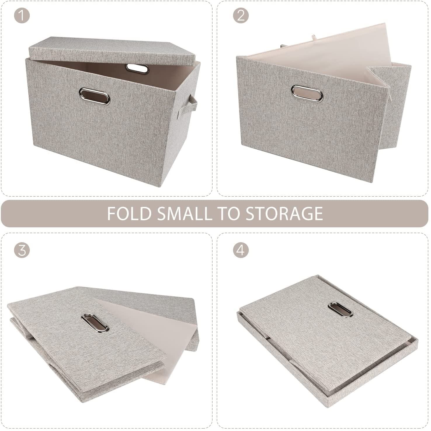 Storage Bins with Lids Fabric Closet Organizers Cubes Office Organization (5 Count)