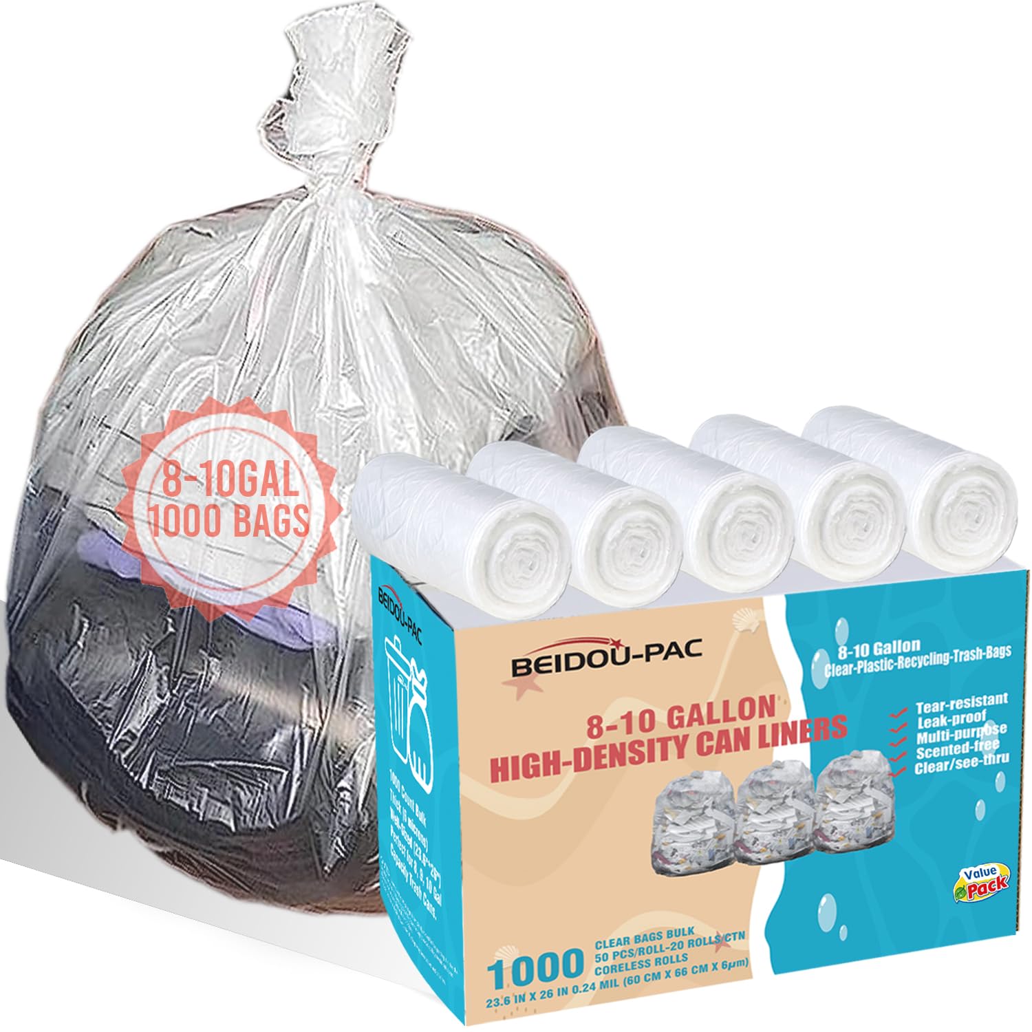 Trash Bags 8 10 Gallon (1000 Count)