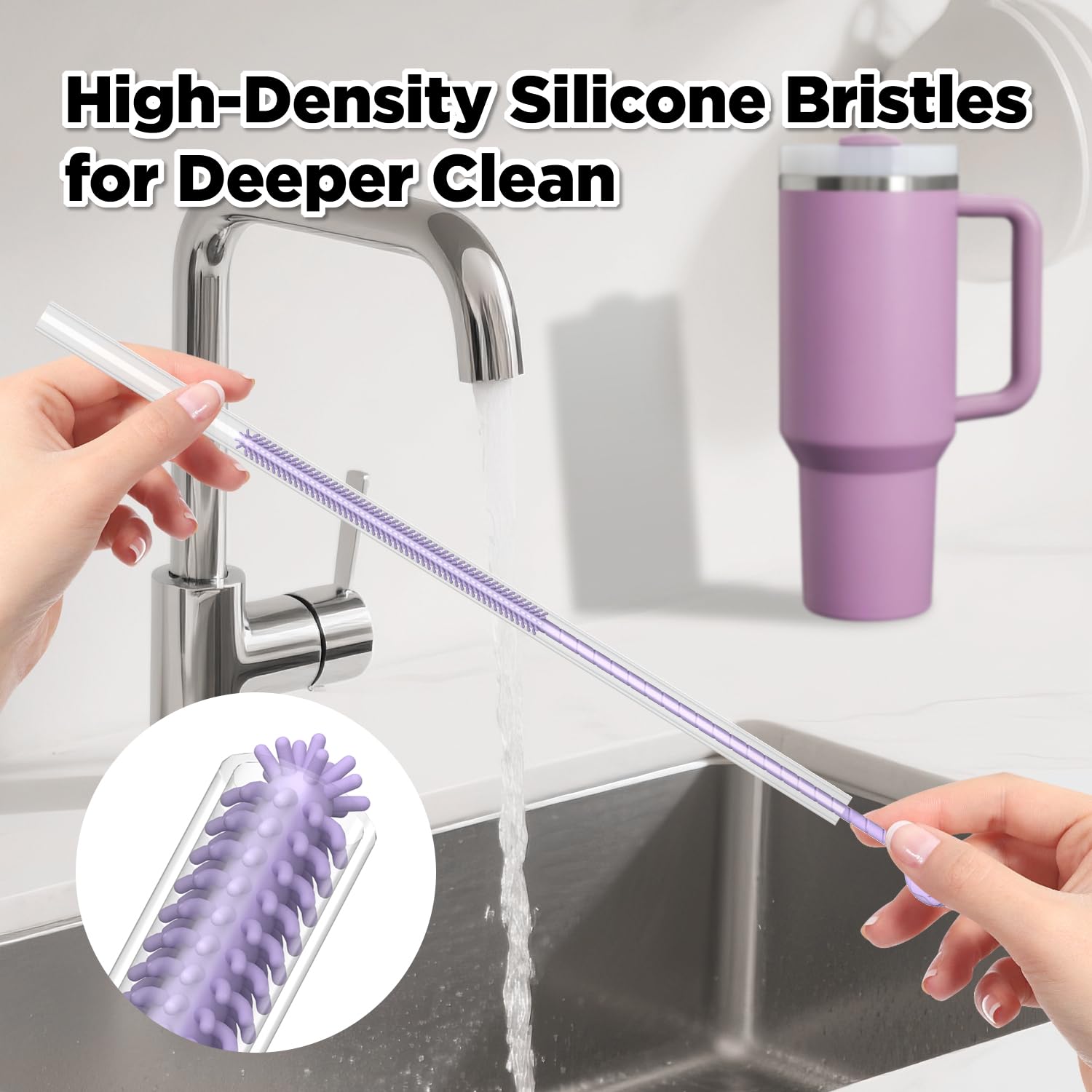 Silicone Straw Cleaner Brush (2 Count)