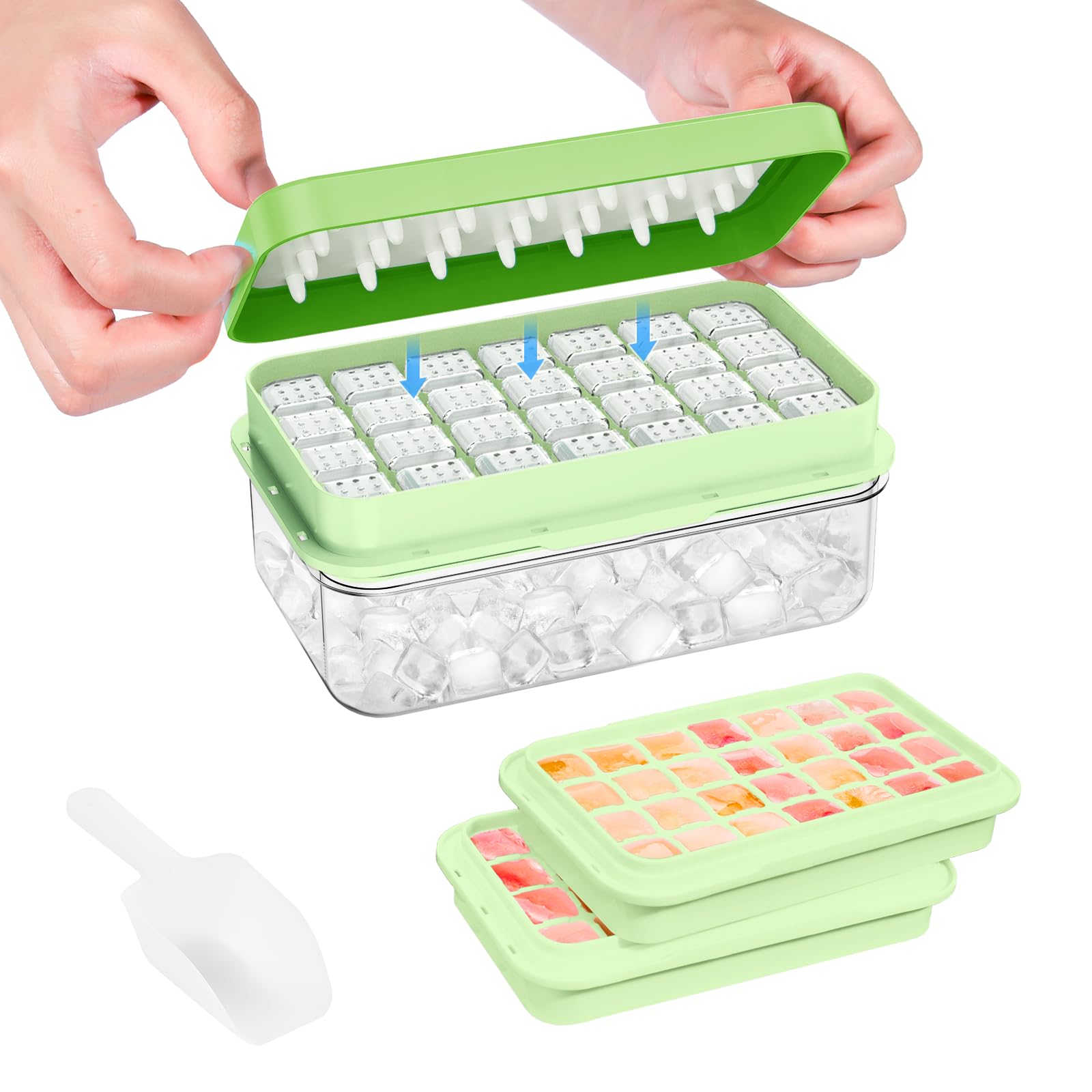 Ice Cube Tray with Lid and Bin