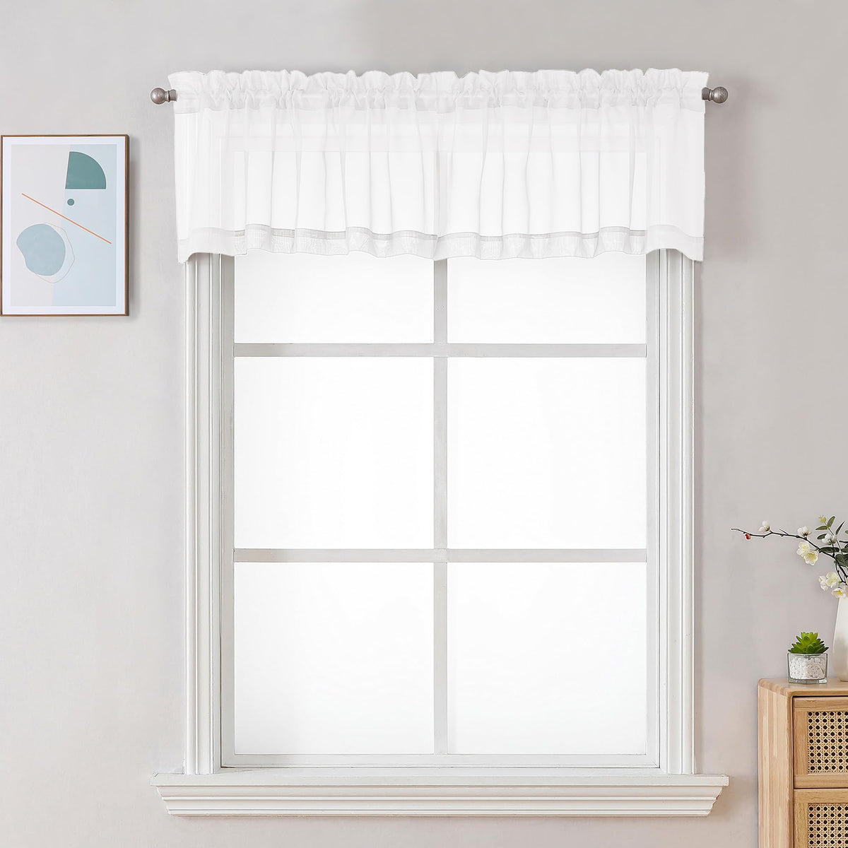 Sheer White Valances for Windows 2 Pack (2 Count)