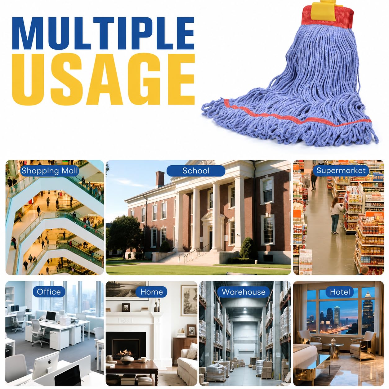 Matthew Cleaning Commercial Mop Head Replacement (3 Count)