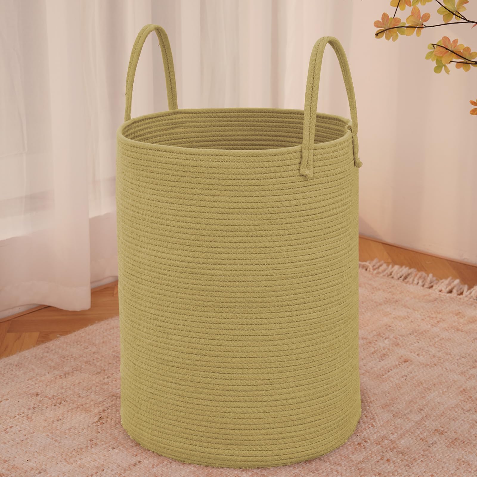 80L Cotton Rope Laundry Basket Hamper
