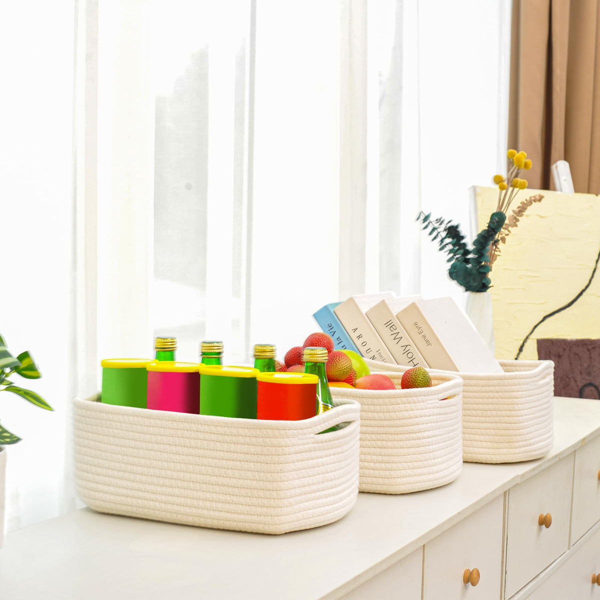 Small Storage Baskets for Organizing (3 Count)