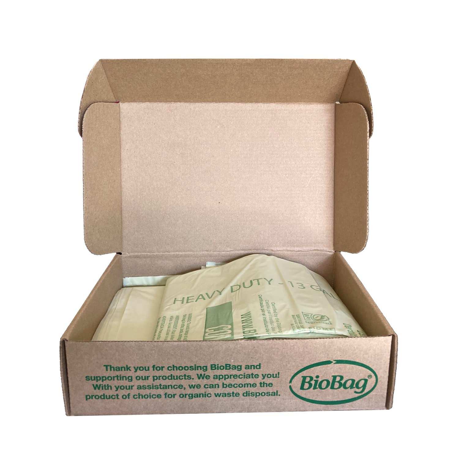 13 Gallon Tall Compostable Thick Trash Bags by BioBag (30 Count)