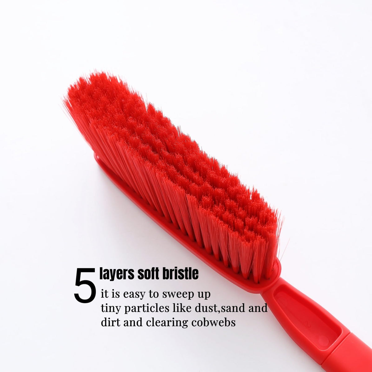 15" Red Soft Brist. Hand Broom Brush Bed Sofa Counter Hair Clear