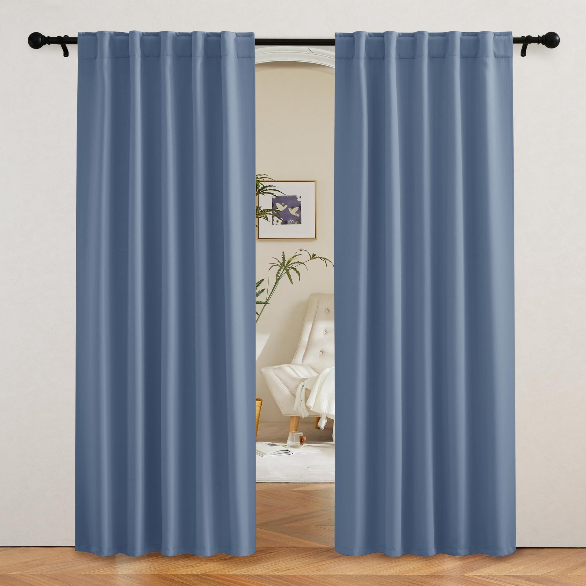 Blackout Curtains 80 inches Long for Bedroom Living Dining Room (2 Count)
