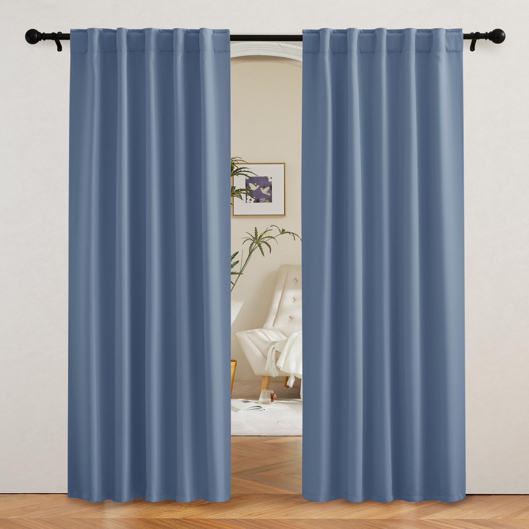 Blackout Curtains 80 inches Long for Bedroom Living Dining Room (2 Count)